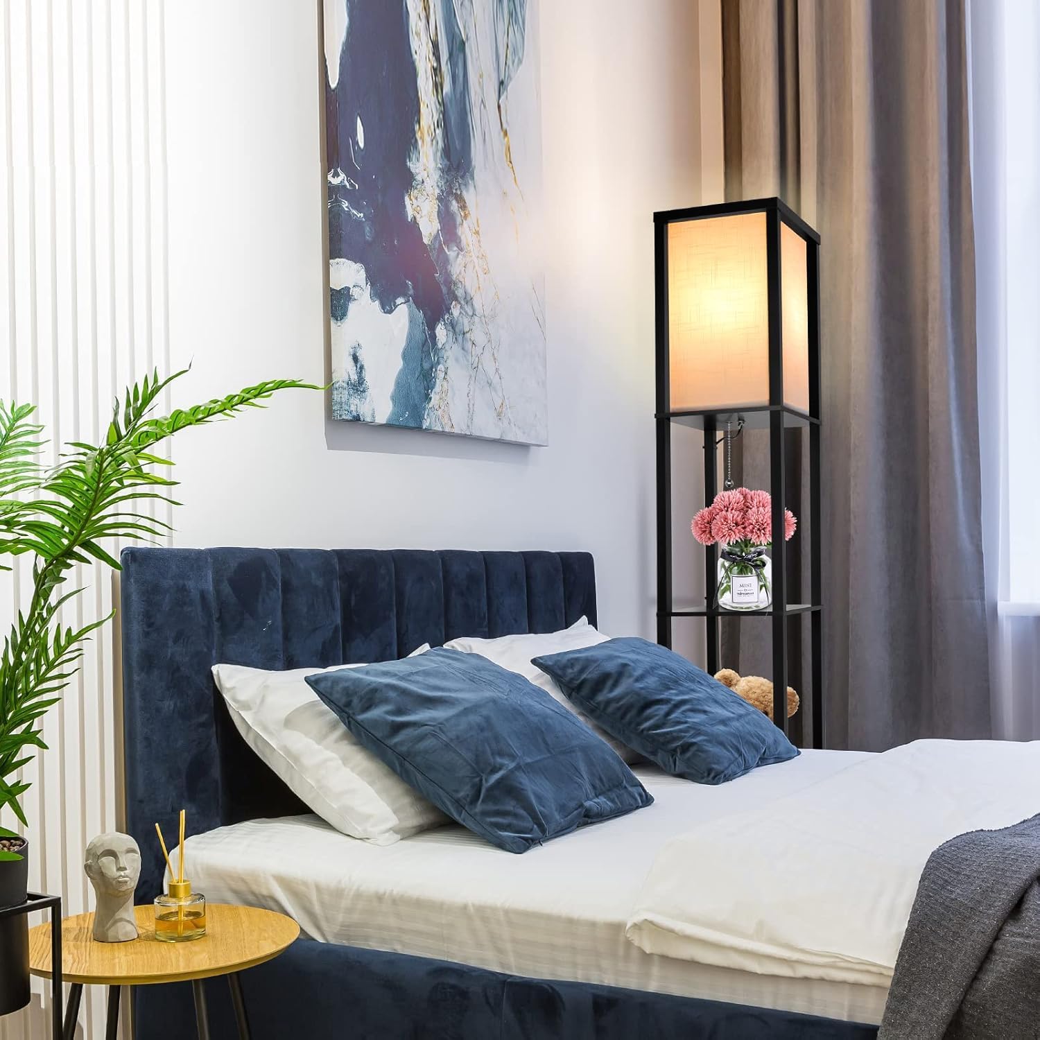 Detalle de Aimosen Stehlampe mit Regal 162 cm