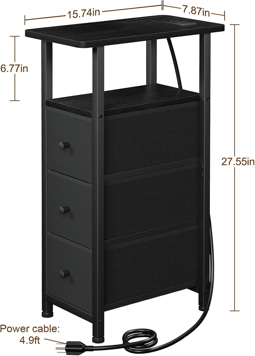 Thumbnail 2 de LOAKEKEL Narrow End Table, 15.75 × 7.87 × 27.55 Inches