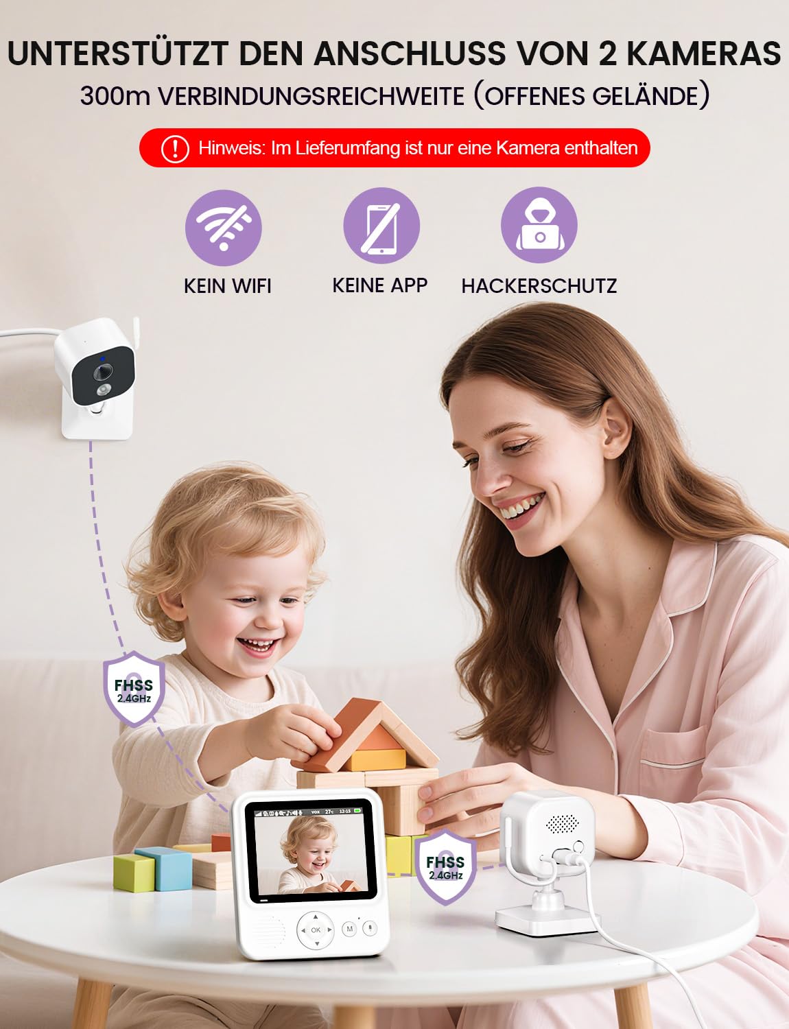 Thumbnail 2 de OBVHNUA Babyphone 2,8-Zoll