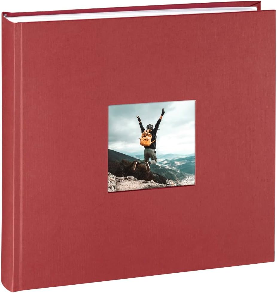 Detalle de Hama Fotoalbum Jumbo 30x30 cm (bordeaux) mit 100 weißen Seiten für bis zu 400 Fotos zum Selbstgestalten