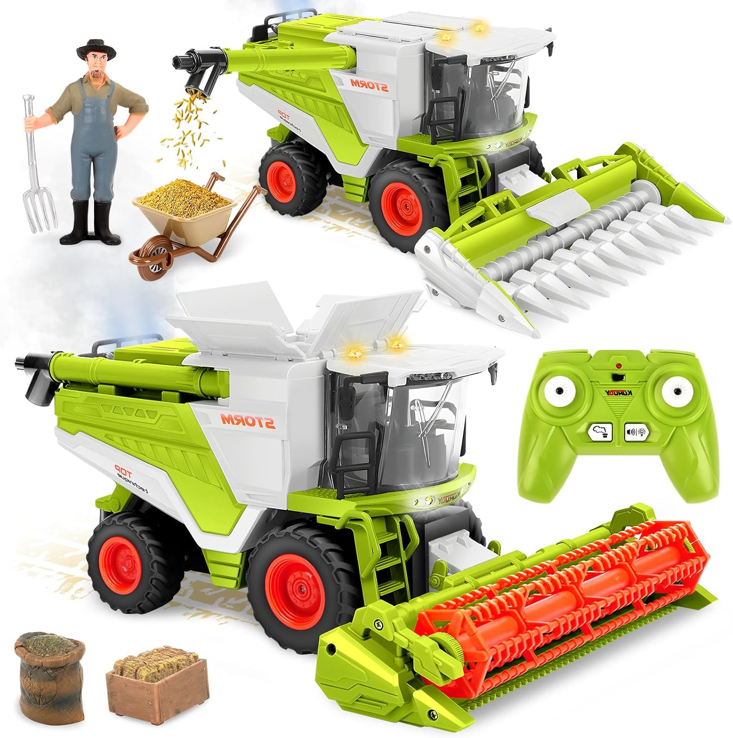 Detalle de Charmofun Mietitrebbia Telecomandata con Spruzzatura: Trattore RC 2,4 GHz per bambini