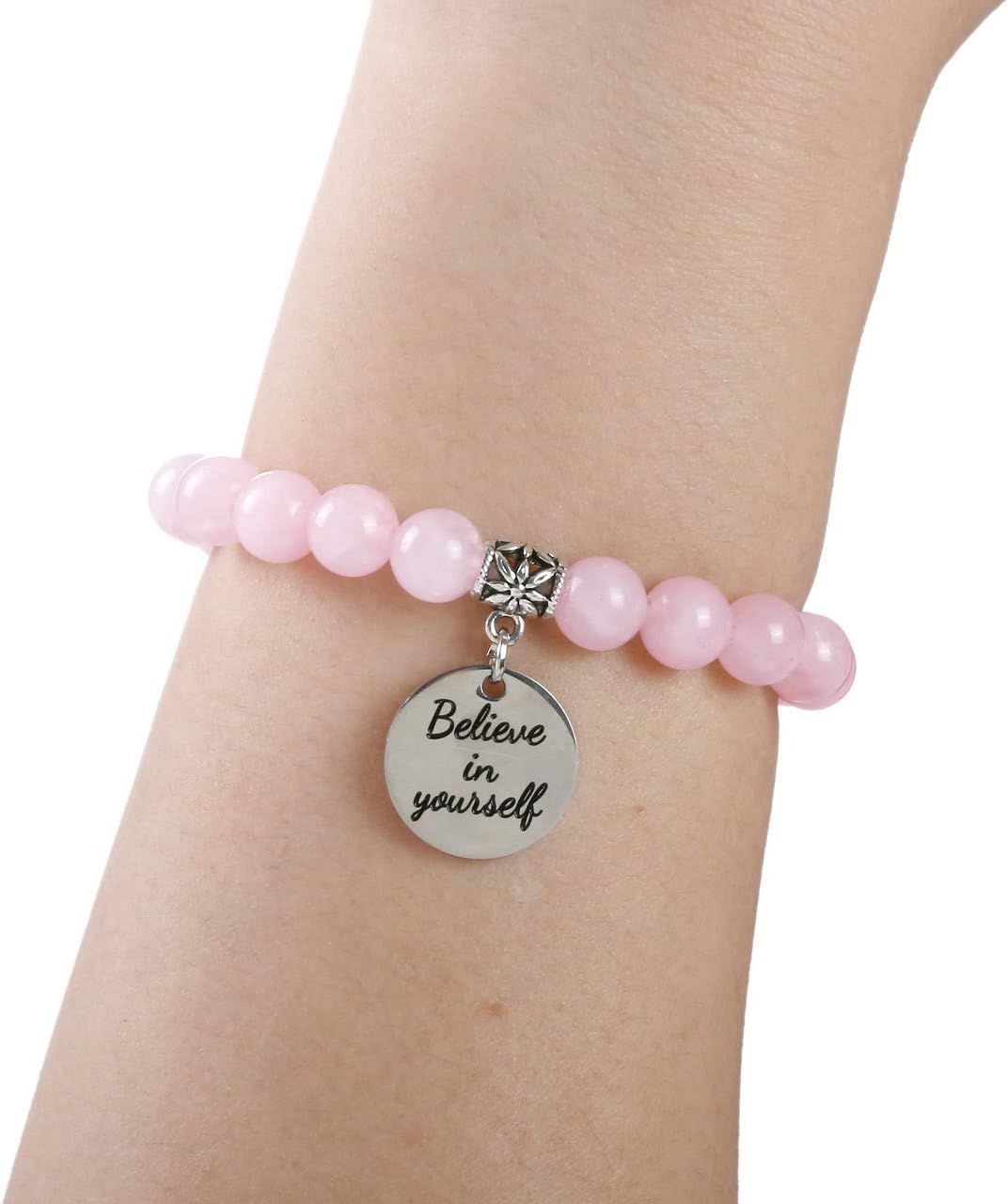 Thumbnail 2 de JSDDE Chakra Crystal Bead Bracelet: 7-Gem Balance with Text Charm