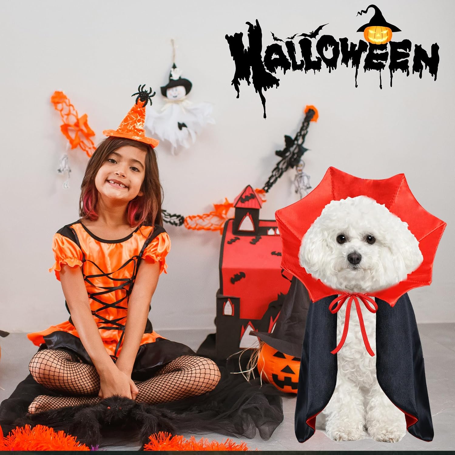 Detalle 1 de PAYHTOW Dog Vampire Costume, Medium