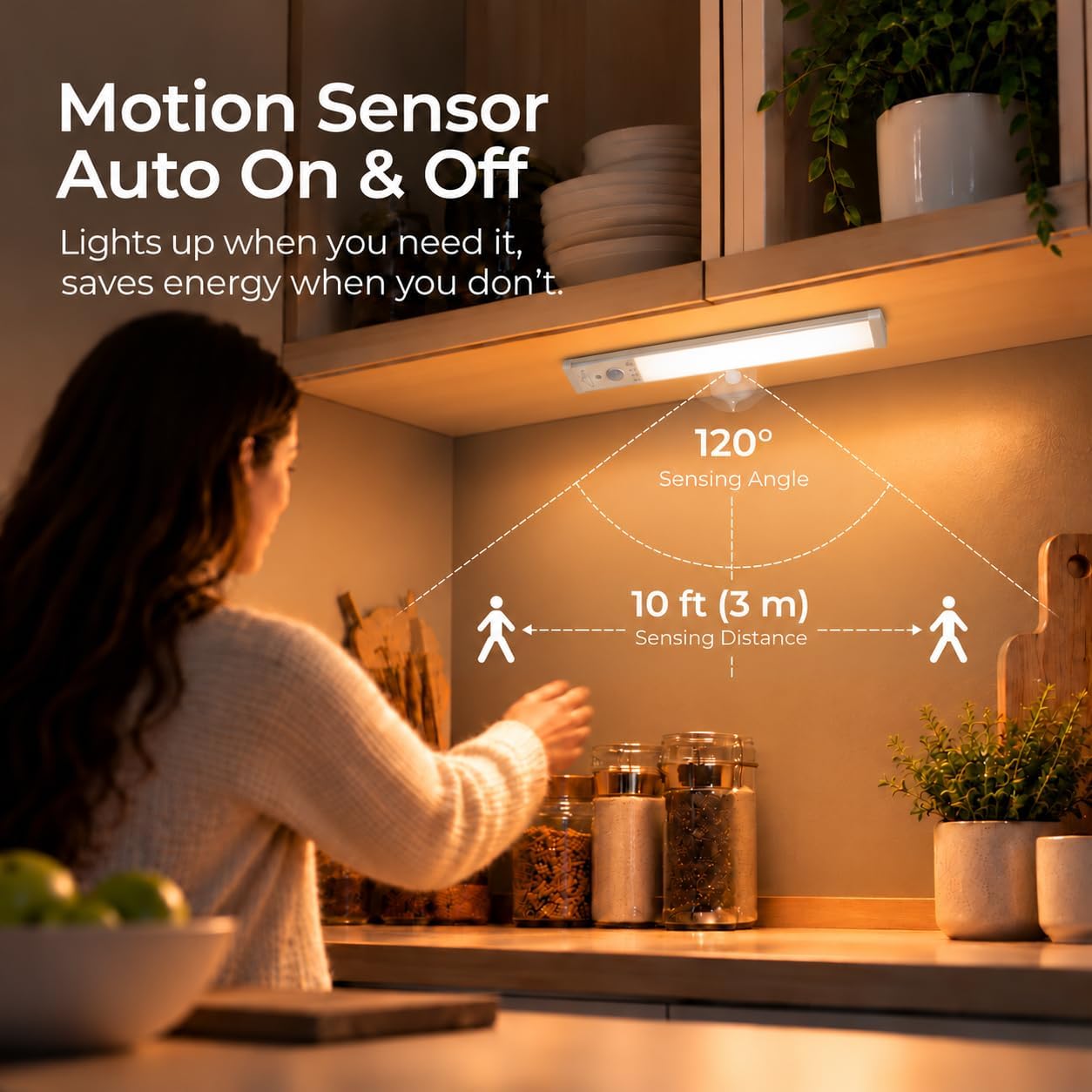 Thumbnail 2 de CPFLITA UCL-4Pack-24cm. Under-Cabinet Lights, Motion Sensor, 3 Color Temps