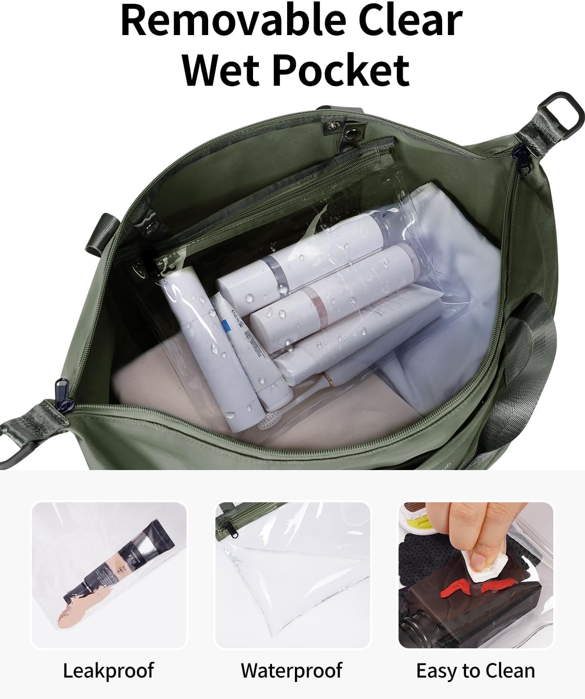 Thumbnail 4 de ECOHUB for Ryanair cabin bag 40x30x20 (expandable) with removable wet pocket – green