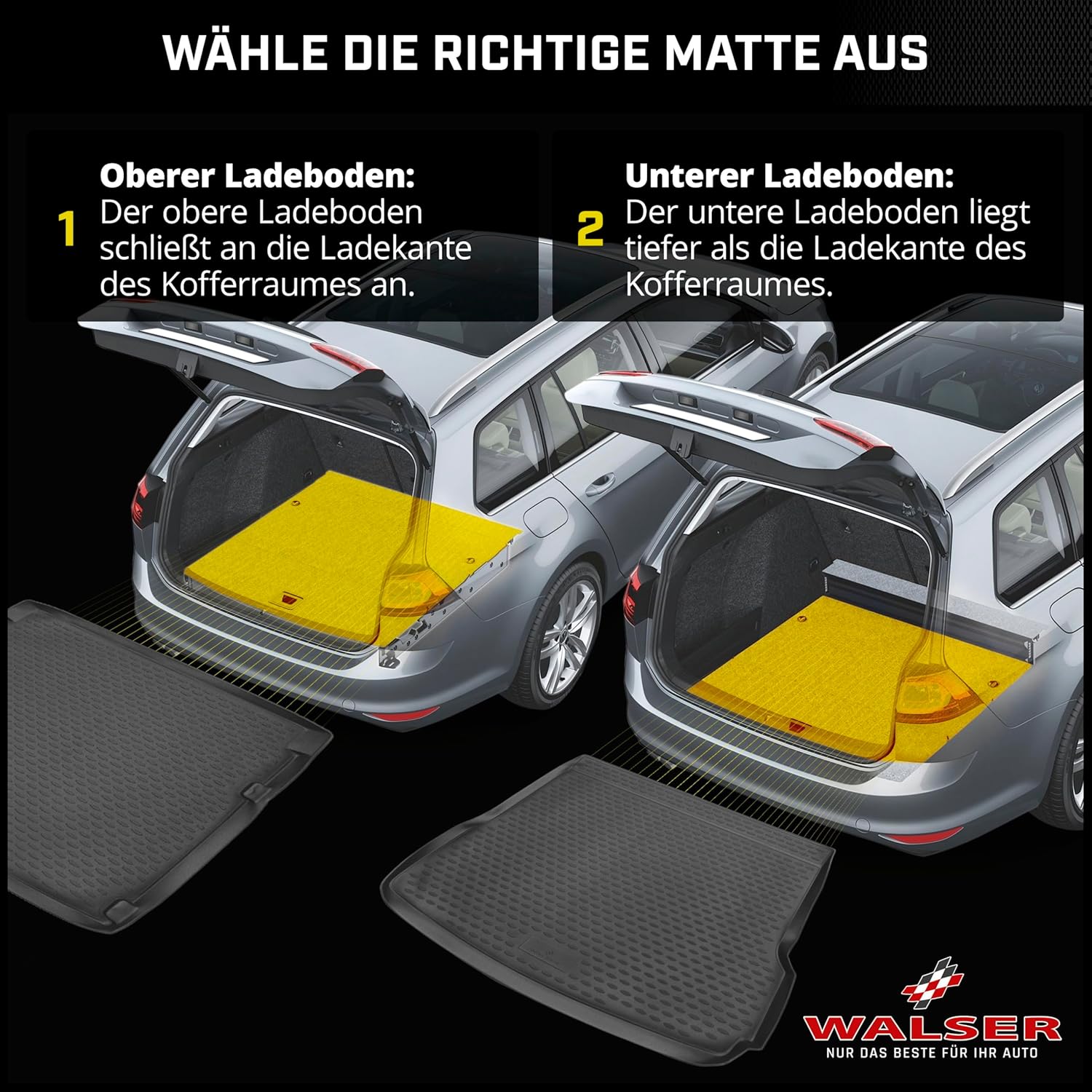 Thumbnail 6 de WALSER XTR Kofferraumwanne aus TPE mit Antirutsch für Suzuki Vitara (unterer Ladeboden, 2015–)