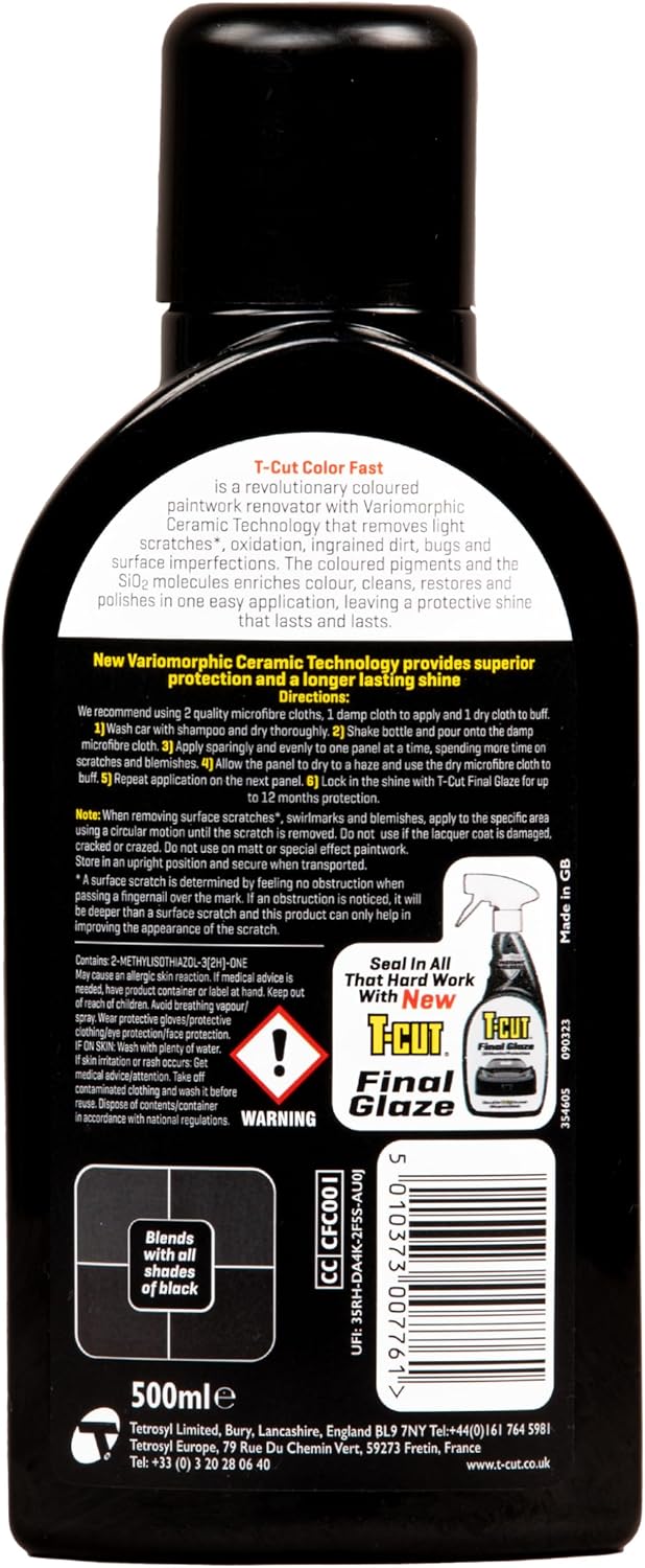 Thumbnail 1 de T-Cut Colour Fast 3-in-1 Paintwork Renovator, Black, 500ml