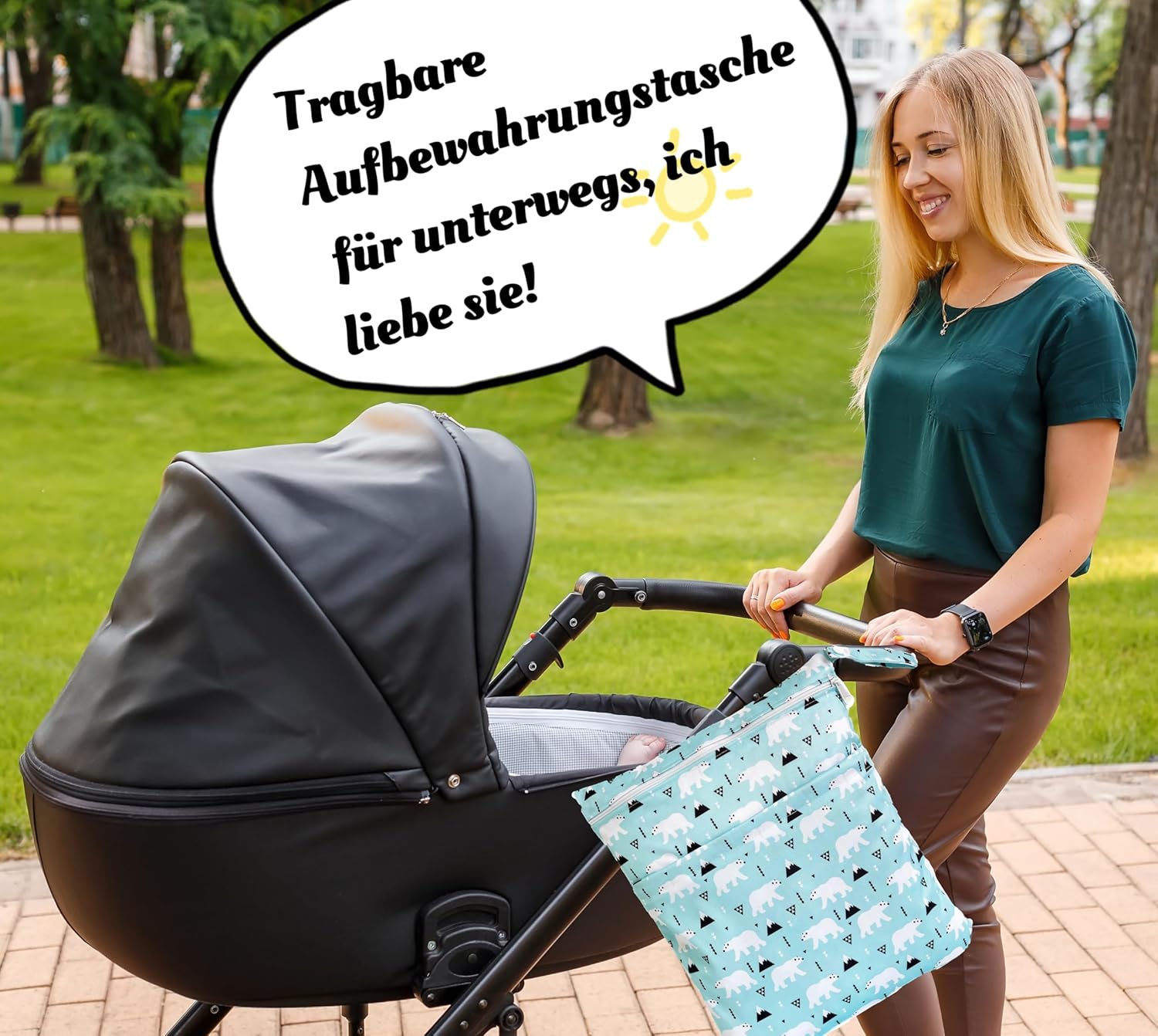 Thumbnail 3 de TRASUN Wetbag Kindergarten Nasstasche im 2er-Set – wasserdichte Nass- und Trockenbeutel für Windeln, Schwimmsachen & mehr
