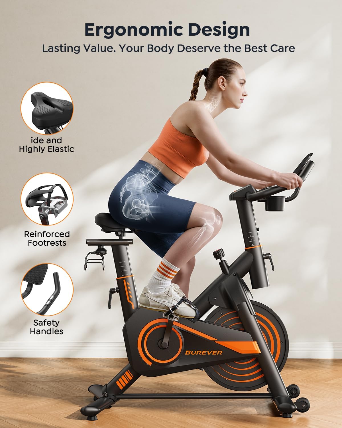 Thumbnail 5 de Burever Exercise Bike with LED Display