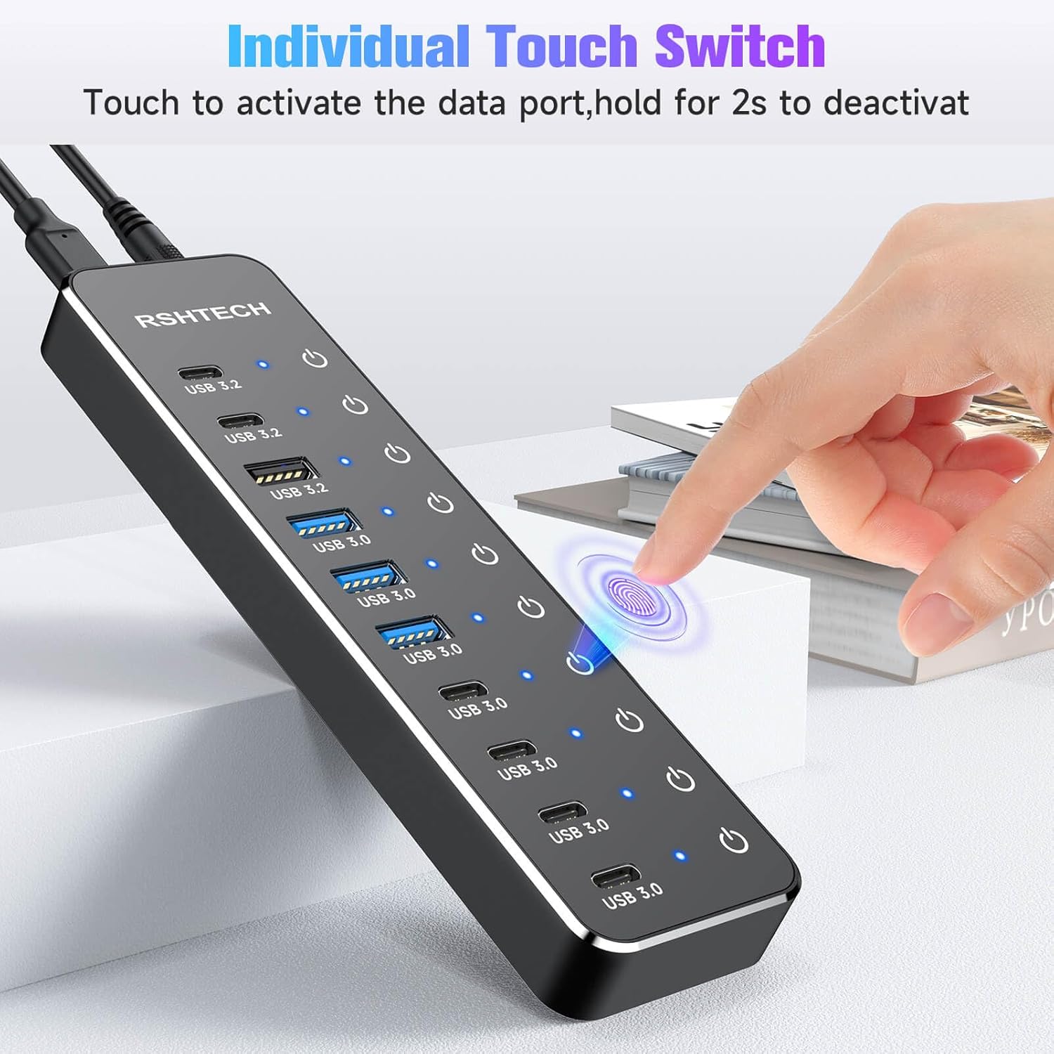 Thumbnail 3 de RSHTECH 10‑Port USB C/3.2 Hub 60W