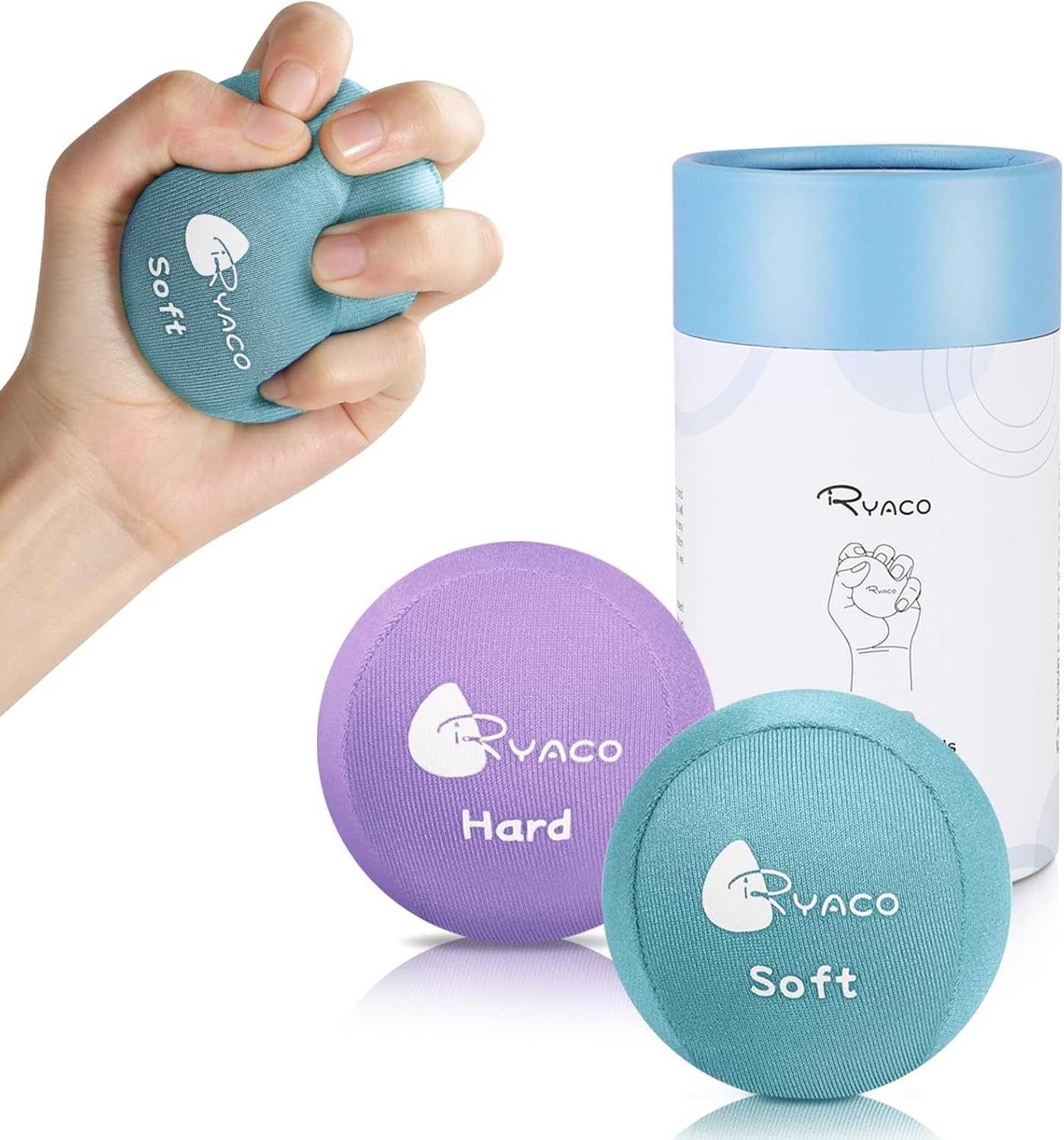 Ryaco Antistress-Bälle 2er-Set – Handtrainer, Knetball & Fingergymnastik-Ball