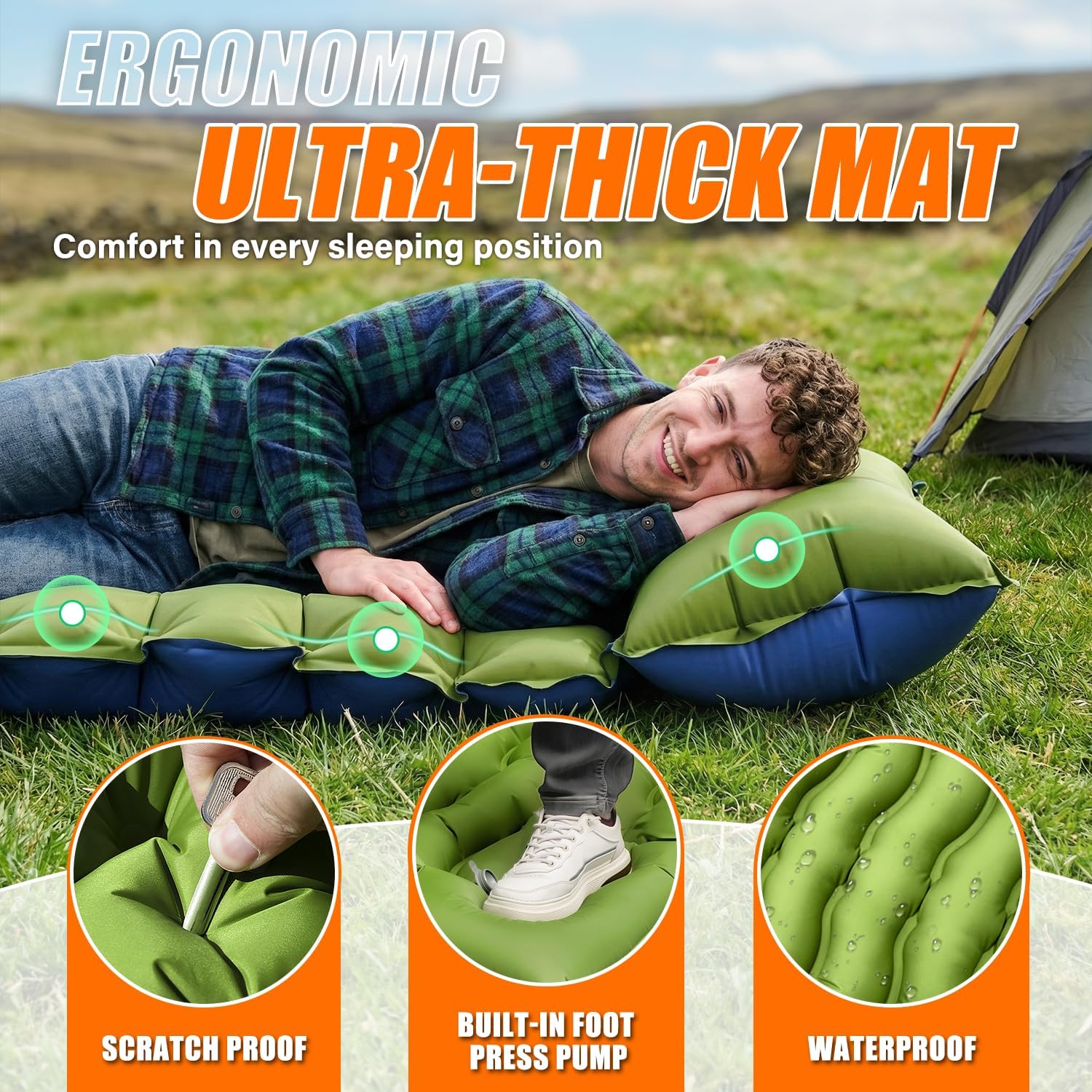 Detalle 2 de Yuzonc Camping Sleeping Pad 195 x 68 cm