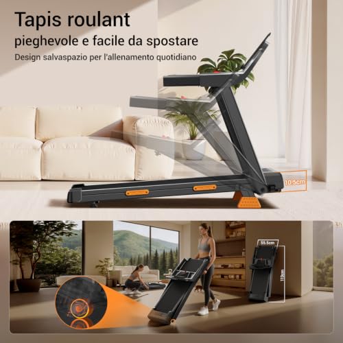 Thumbnail 6 de CURSOR FITNESS CURSOR Tapis Roulant Salvaspazio con inclinazione 15% – allenamento domestico versatile