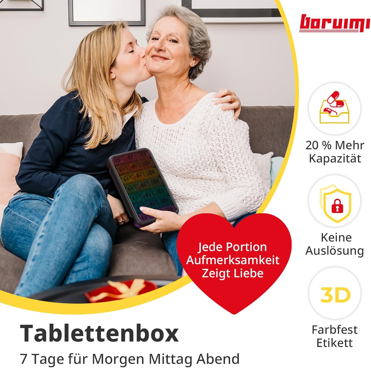 Detalle 2 de Doruimi Tablettenbox 7 Tage Medikamente đź’Š