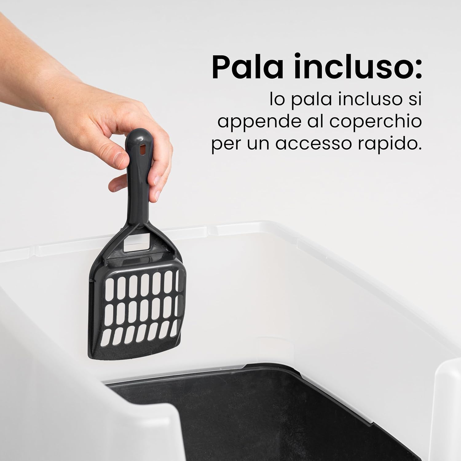 Thumbnail 3 de Iris Ohyama Vassoio per lettiera con paletta CLH-12, set da 2 (bianco) con pareti rimovibili