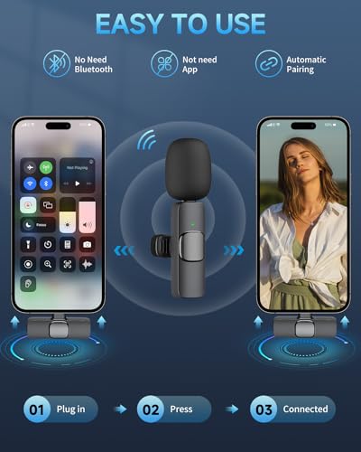 Detalle de Caiord Professional Wireless Lavalier Microphone for iPhone and iPad