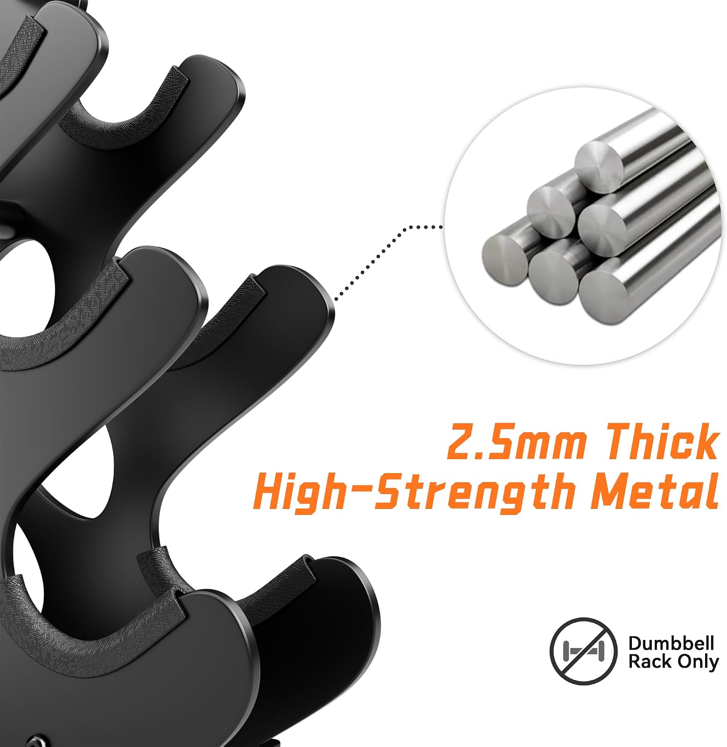 Detalle de Josmimic 4-Tier Dumbbell Rack, Metal A-Frame with Easy-Move Handle