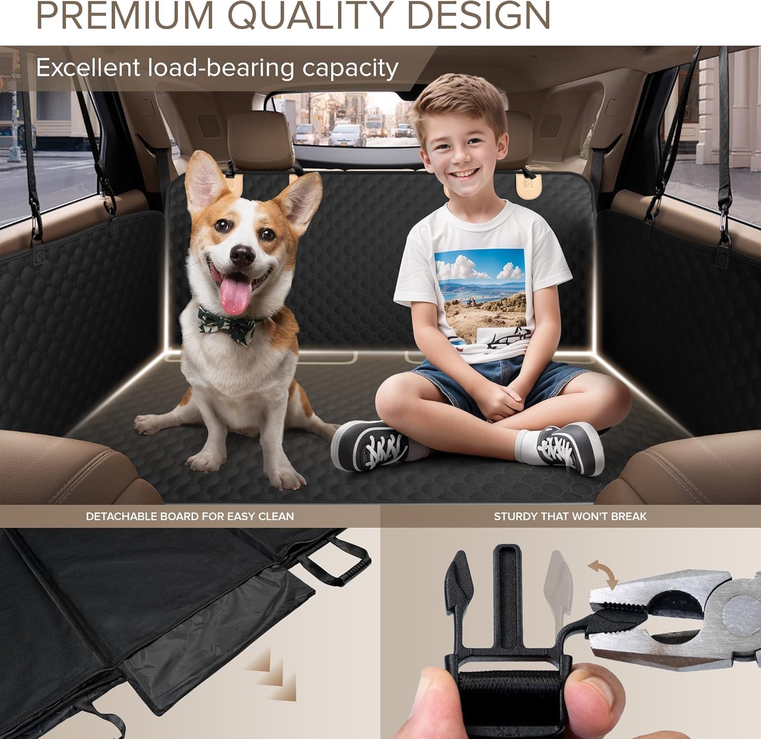 Detalle de SHARLOVY dog car seat cover extender 63x52in
