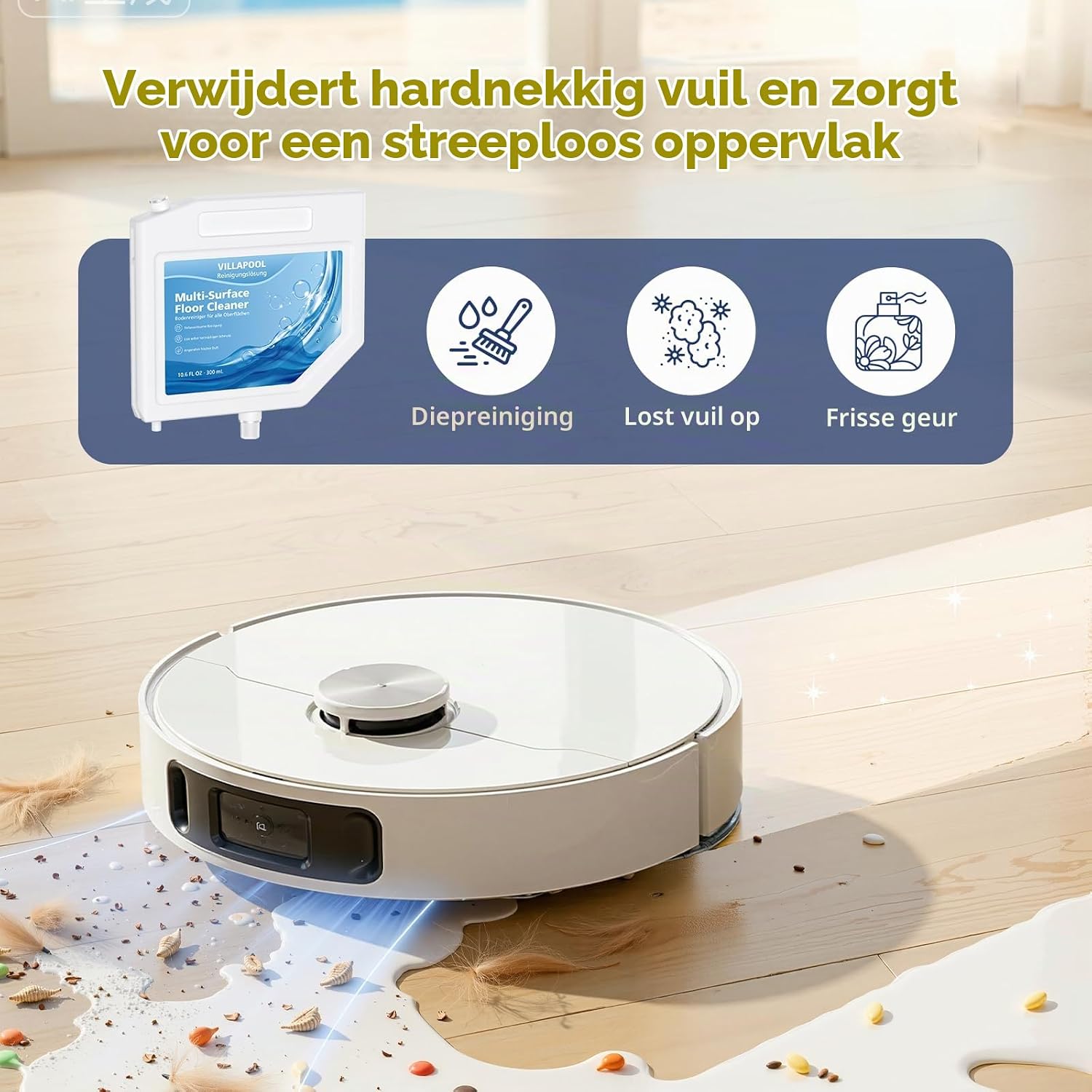 Detalle 1 de VILLAPOOL vloerreiniger 3 × 300 ml voor Dreame L10s Ultra en S10