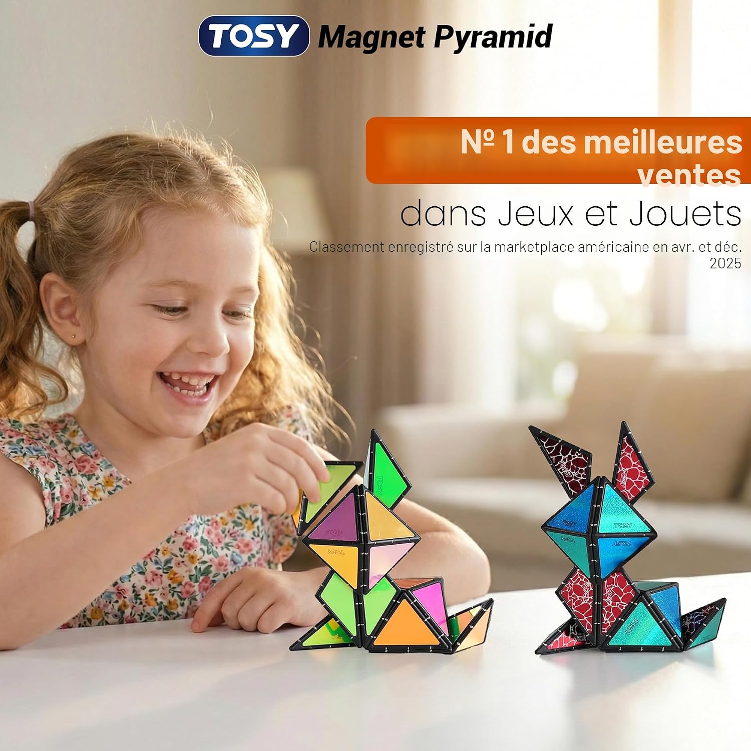 Detalle 2 de TOSY Magnet Pyramid Glow – 12 pièces, 243 aimants