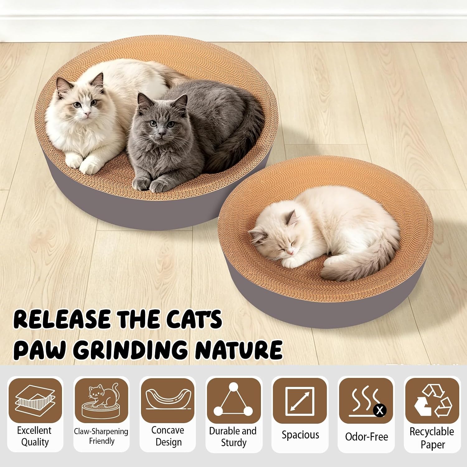 Detalle 1 de HIOVEL cat scratching board 41cm 2-in-1