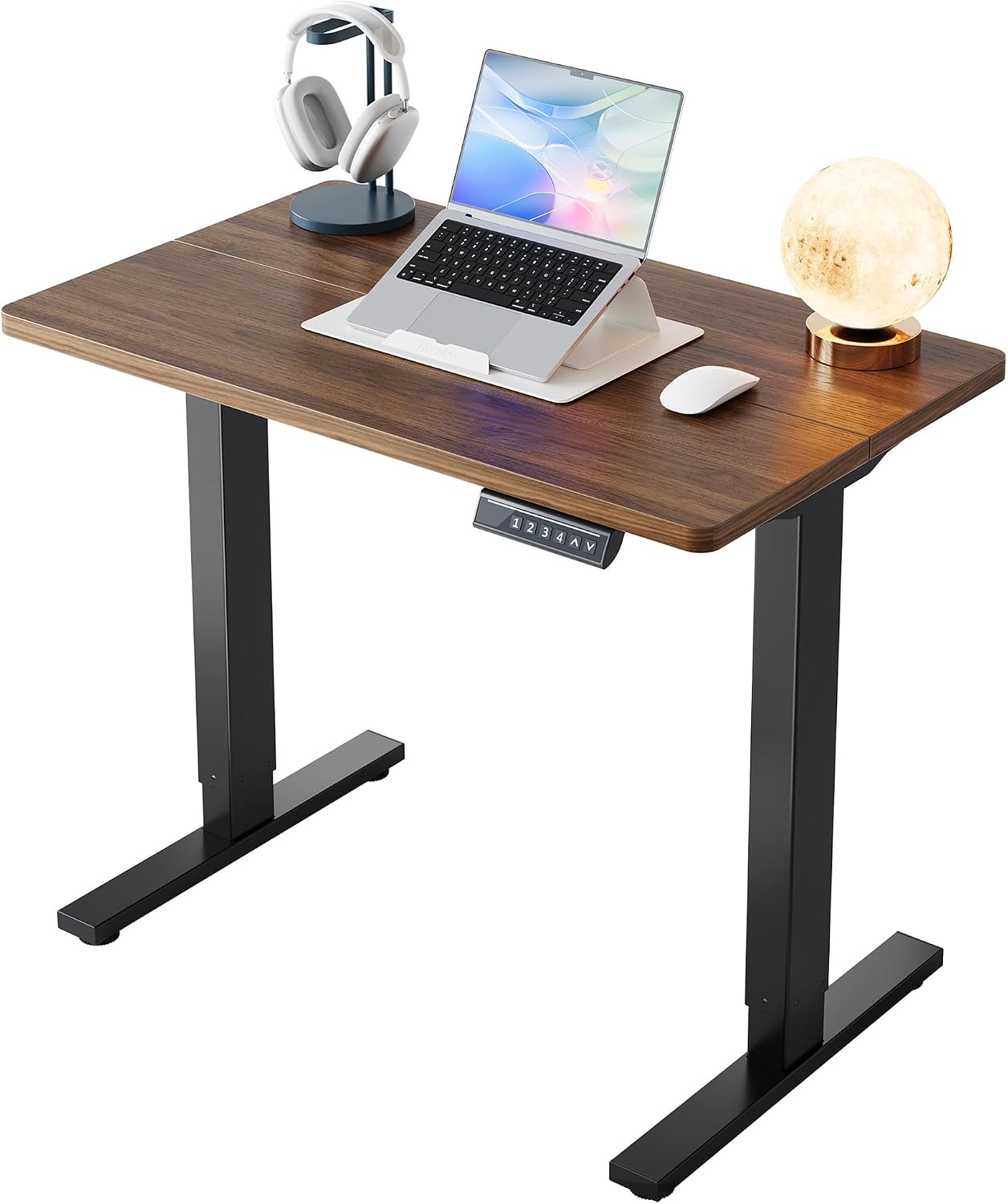 Detalle de HUANUO MSESD202WN-80A-US Electric Standing Desk, 32 x 19-Inch Black Walnut