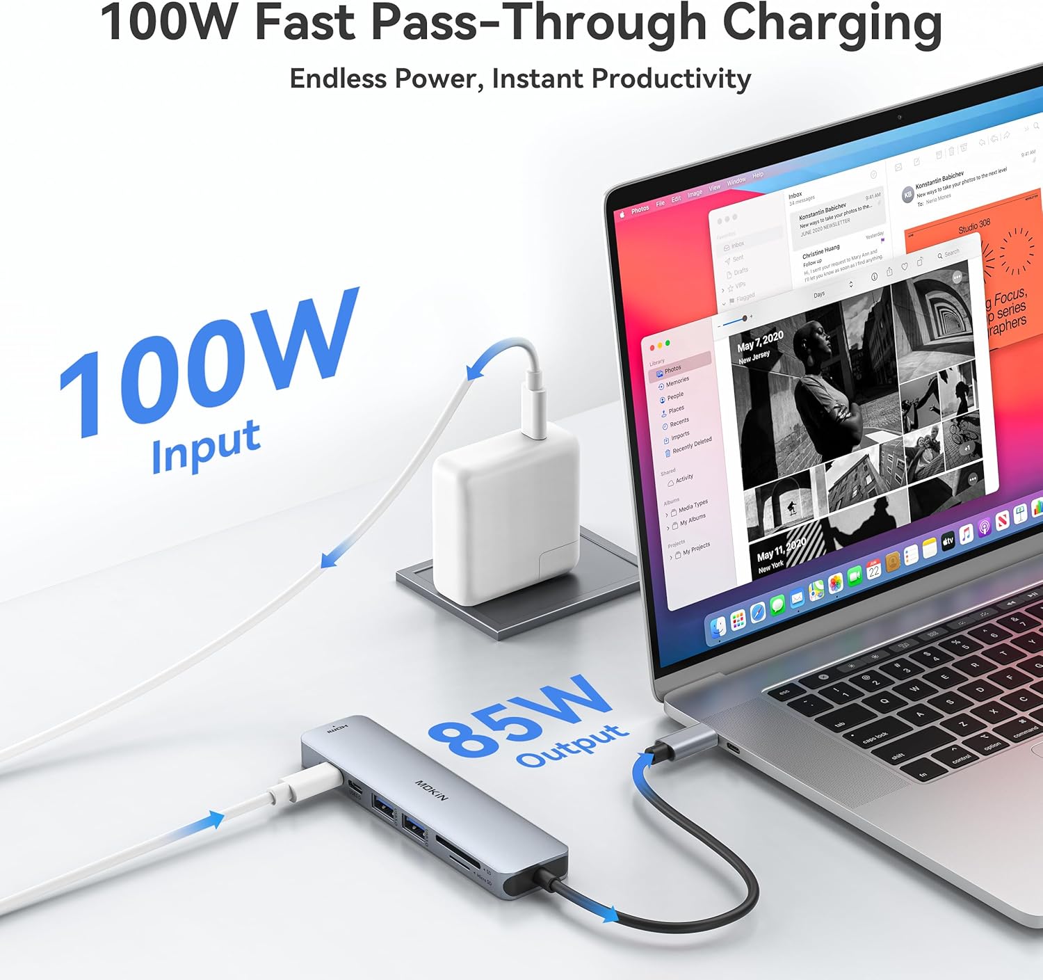 Thumbnail 3 de MOKiN 7‑in‑1 USB‑C Hub with 100W PD and HDMI