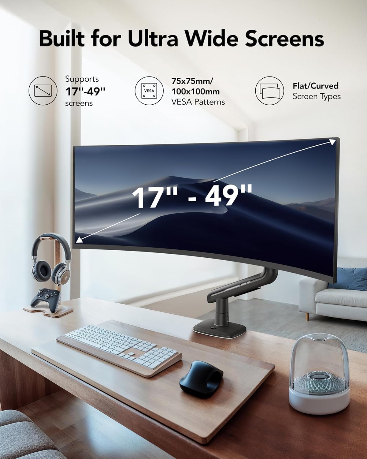 Detalle de HUANUO Monitor Halterung bis 49 Zoll 18 kg