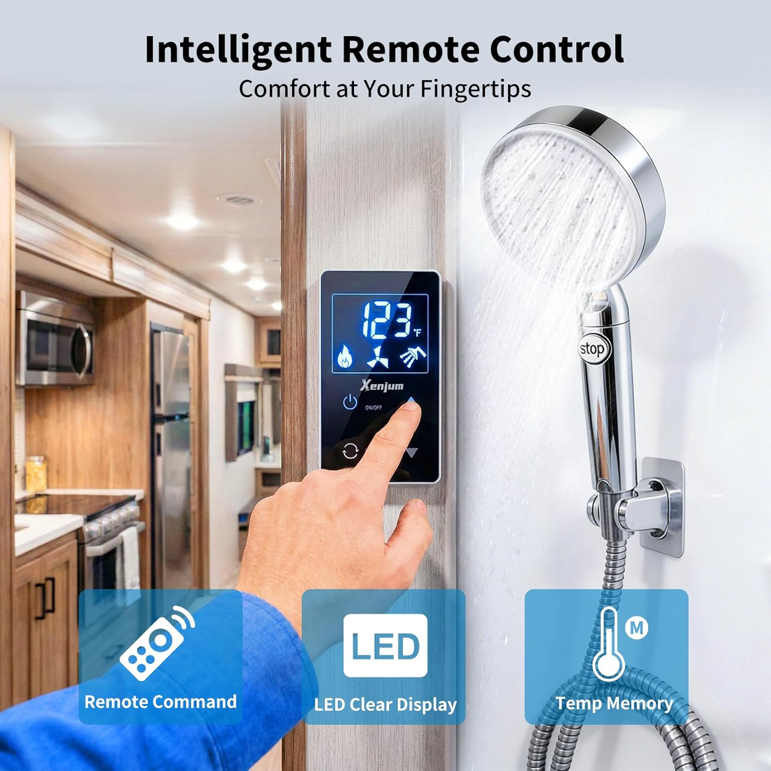 Thumbnail 5 de Xenjum RV Tankless Water Heater (65,000 BTU) with Dual Outlets and Controller for Off-Grid RV Living