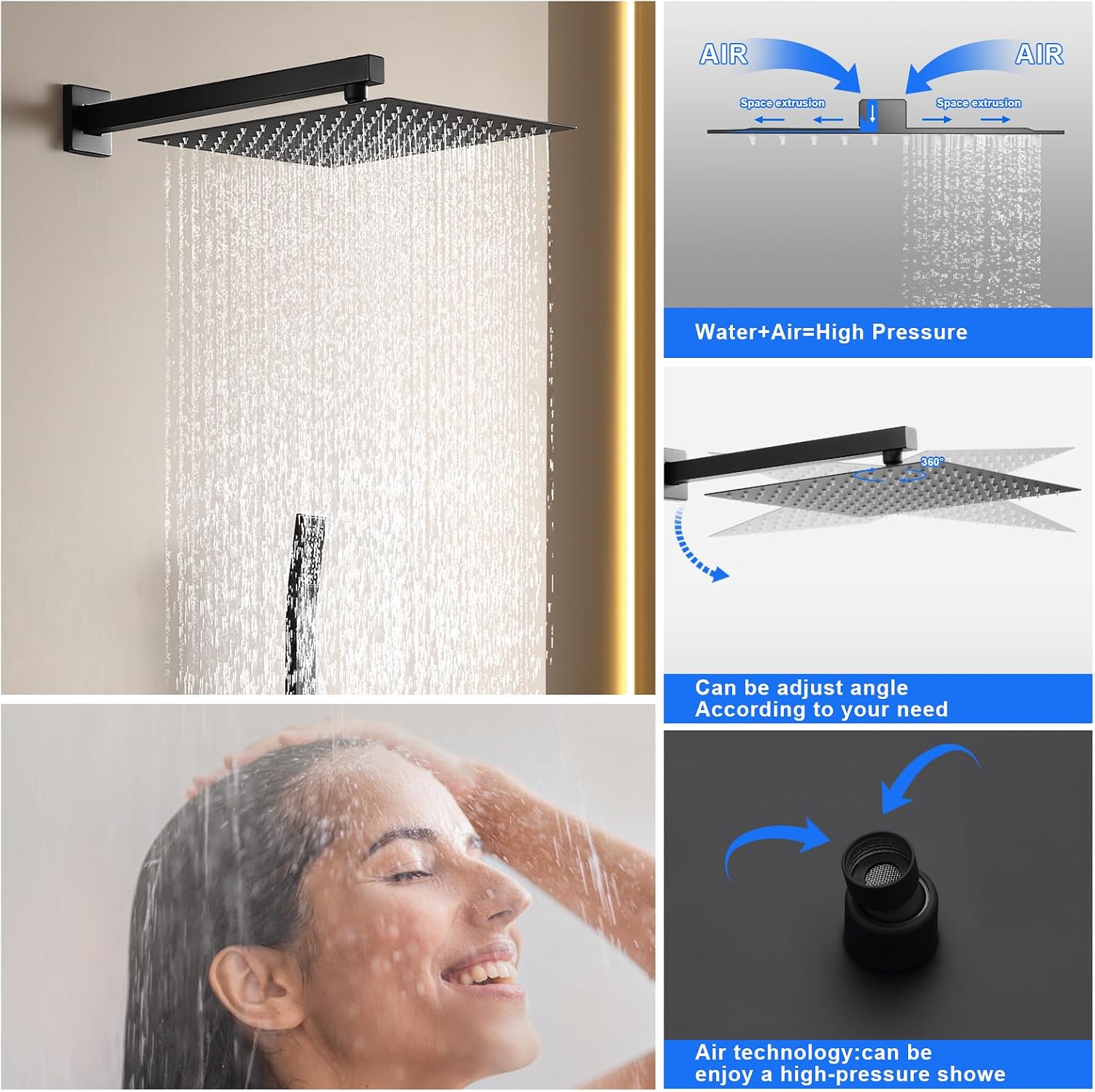 Detalle 2 de POPFLY Rainfall Shower System, 12-inch