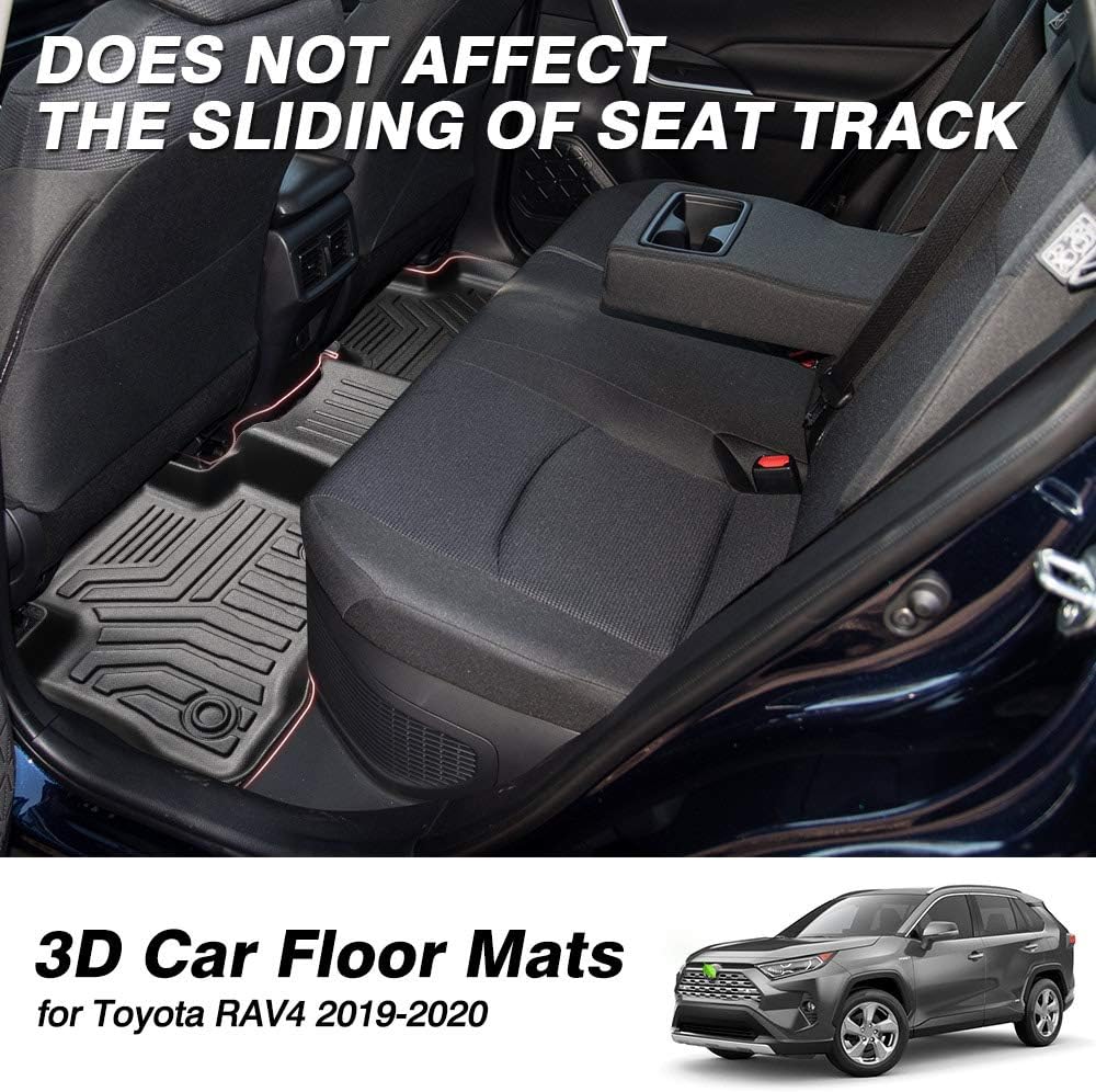 Thumbnail 1 de Powerty All Weather Floor Mats for 2019-2025 Toyota RAV4 (3D TPO) - Heavy-Duty, All-Weather Floor Liners