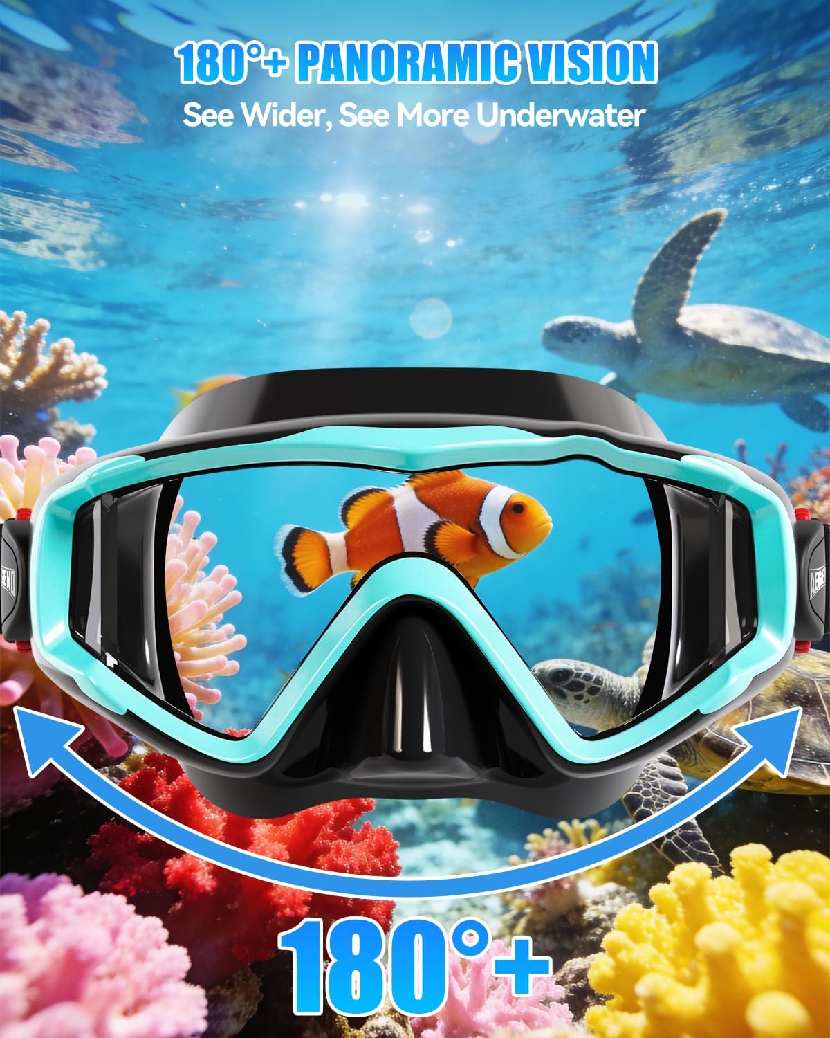 Detalle de Aegend Swim Goggles for Adults and Kids — 220° Panoramic View, Anti-Fog, UV Protection