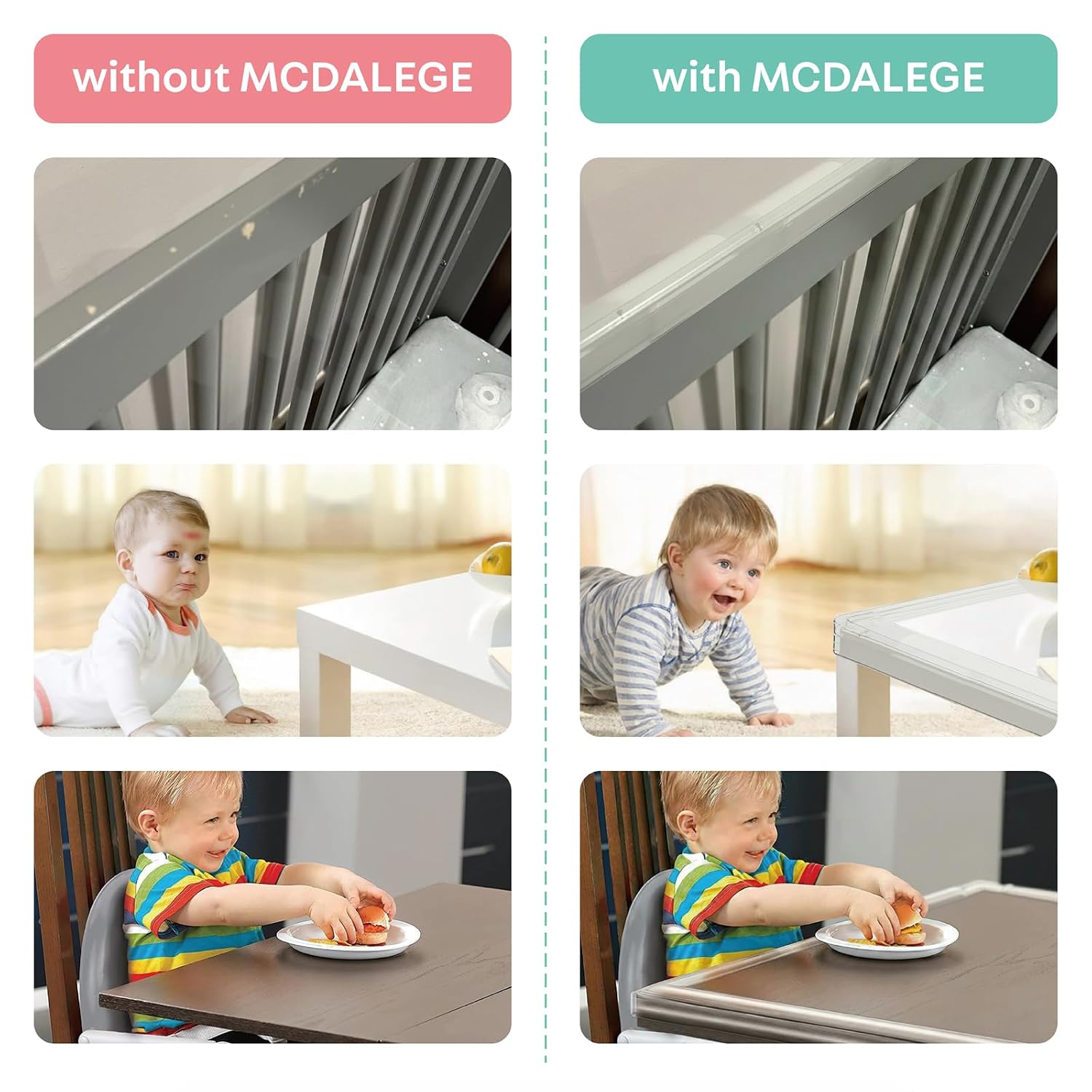 Detalle 2 de MCDALEGE Baby Furniture Edge Protector with Pre-Applied Adhesive Strips