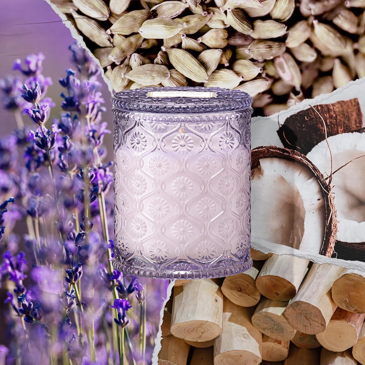 Thumbnail 1 de LA JOLIE MUSE Lavender Lilac Fresh Scented Candle — 6 oz Soy Wax, 40 Hr Burn Time
