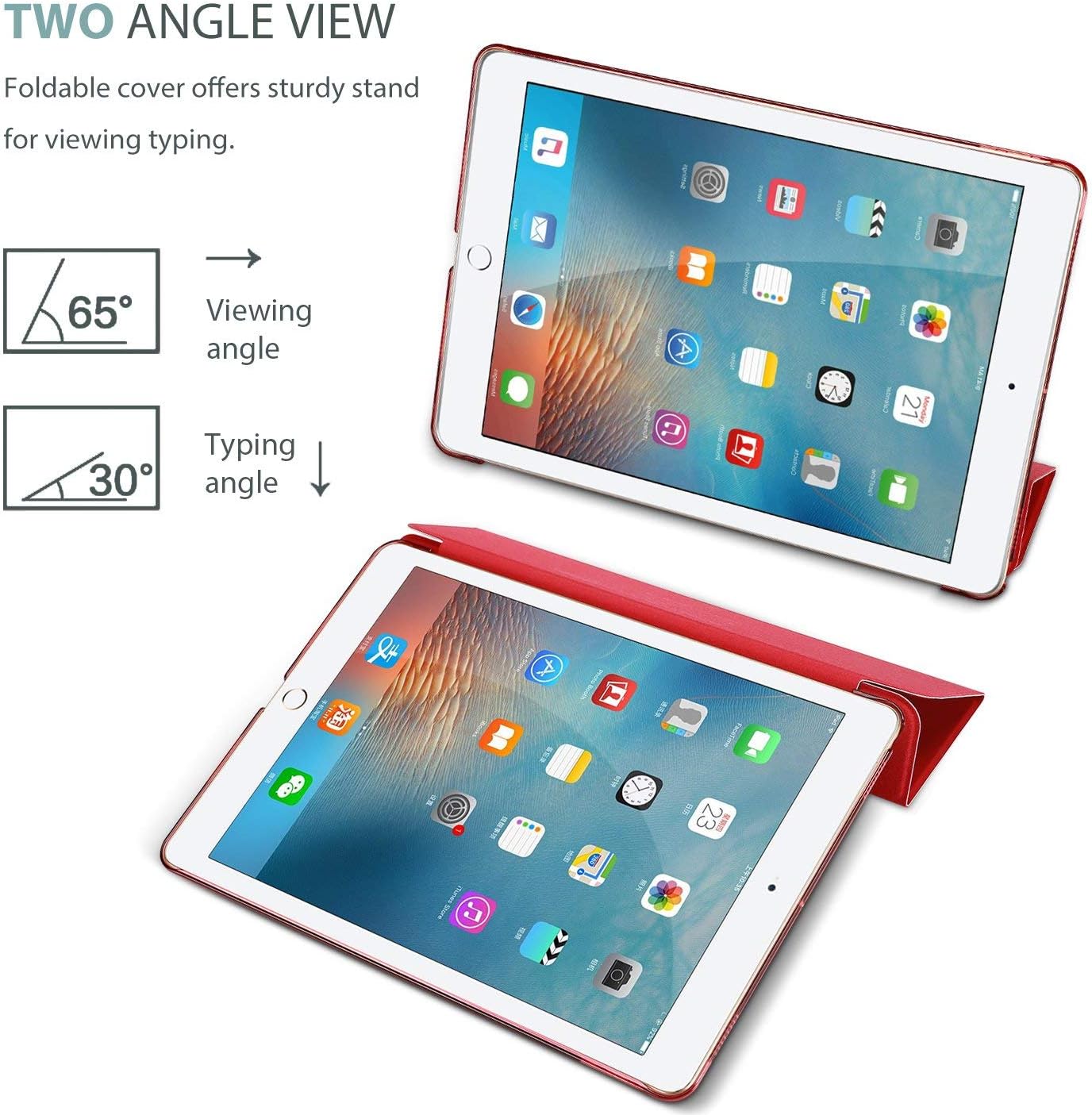 Thumbnail 5 de ProCase Schutzhülle für iPad 9,7 Zoll (6. Gen. 2018 / 5. Gen. 2017) Smart Cover – Rot, passend für A1893/A1954/A1822/A1823