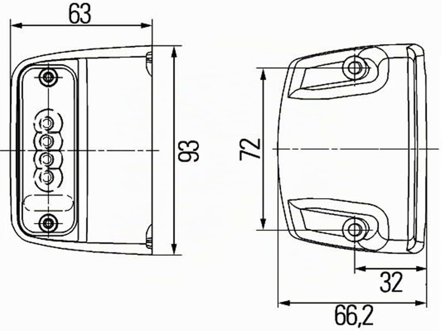 Thumbnail 2 de HELLA 2KA 010 278-321 Kennzeichenleuchte – LED, 12V, seitlicher Anbau