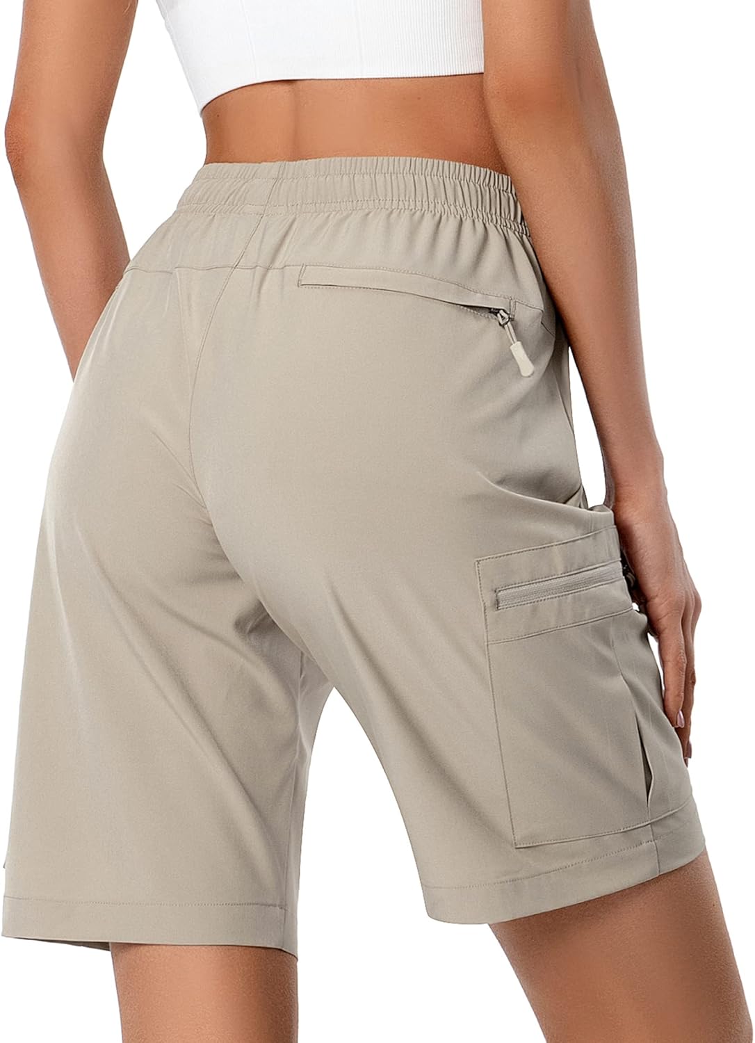 Detalle de Hugut Women's Lightweight Hiking Cargo Shorts: Quick-Dry, Water-Resistant & Pockets for Outdoor Adventures