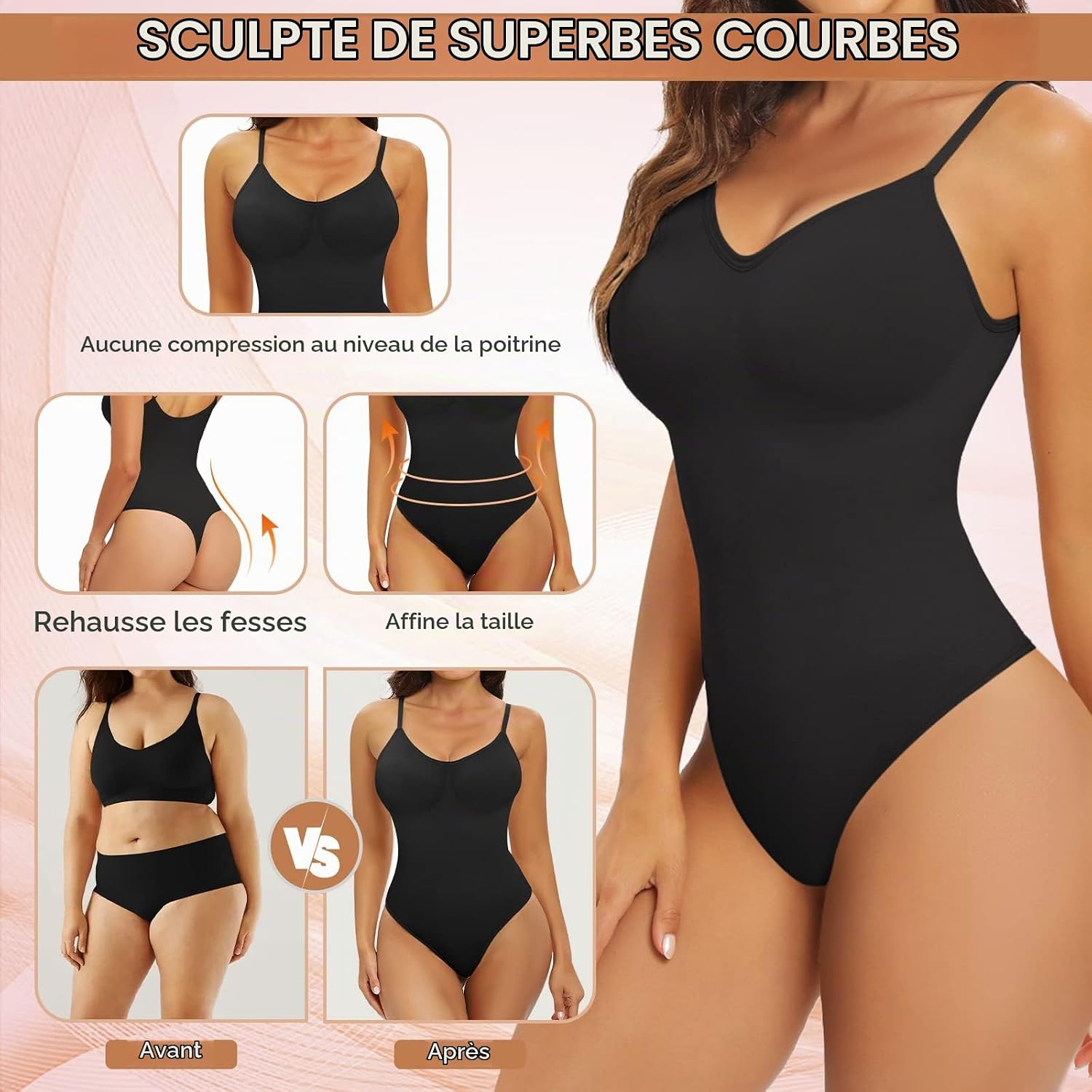Detalle 1 de Xnova corrigerende bodysuit voor dames met verstelbare bandjes en kruis sluiting