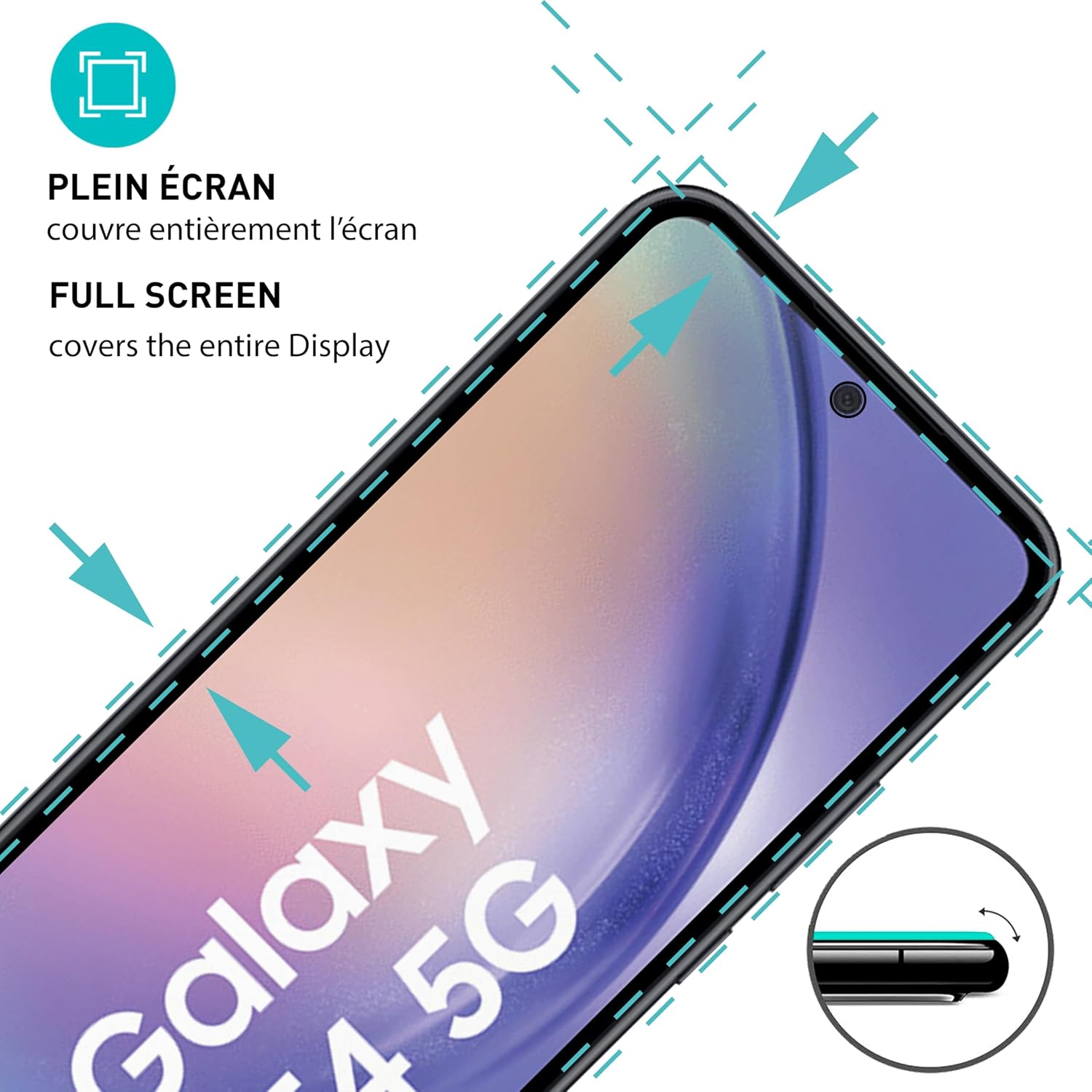 Thumbnail 1 de smartect Verre Trempé (2 pièces) Full Screen mat pour Samsung Galaxy A54 5G – Protection écran anti-rayures 9H
