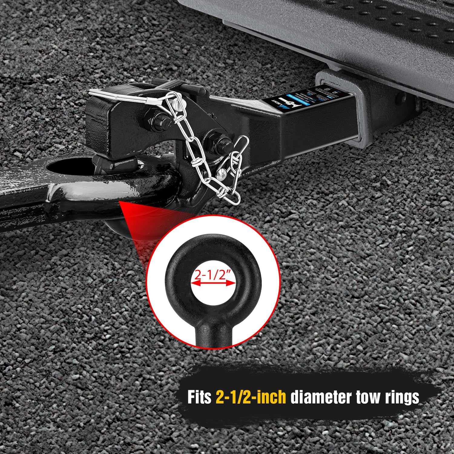 Thumbnail 6 de Nilight 10-Ton Pintle Hitch for 2-Inch Receiver: Heavy-Duty Military-Grade Utility