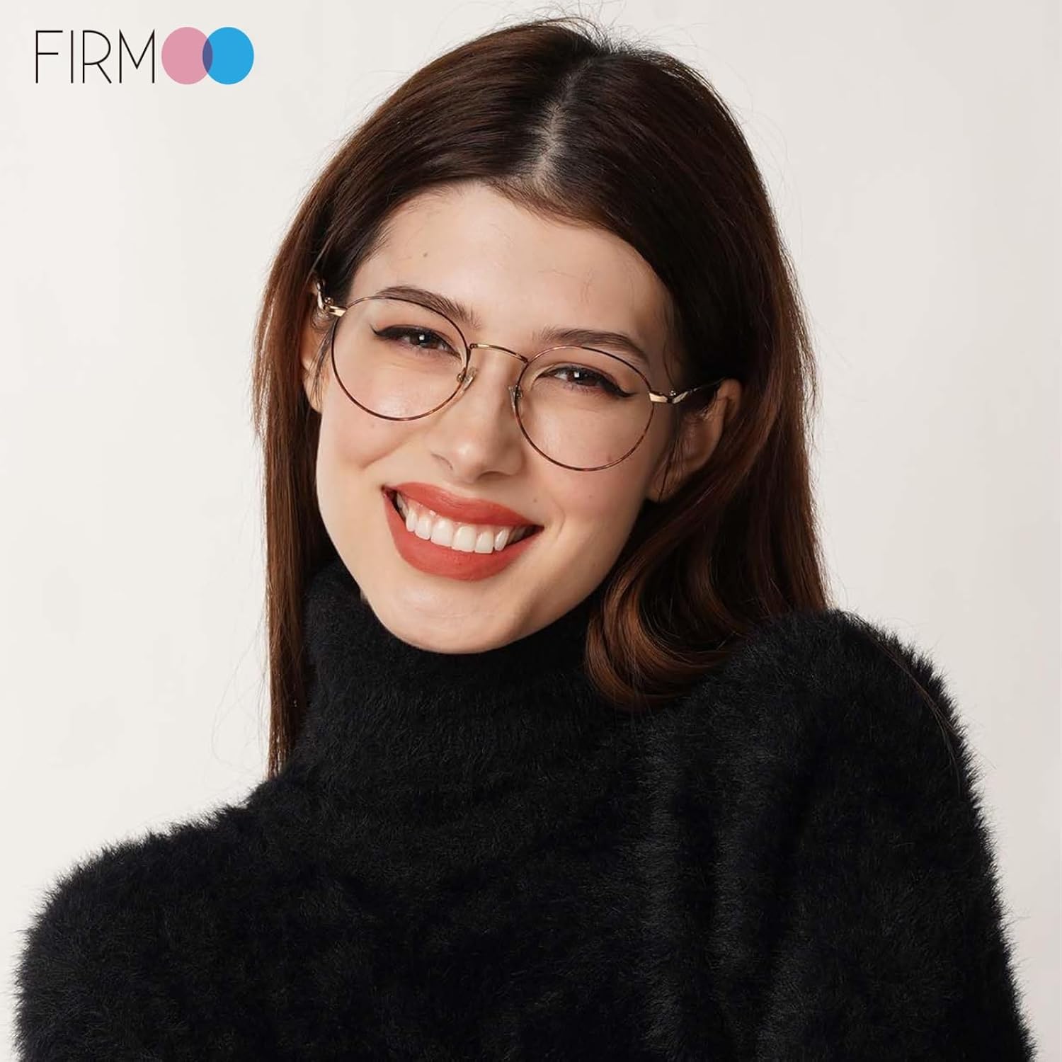Detalle de Firmoo Reading Glasses 3.0 – Anti Blue Light, Round Metal Frame, Tortoise Shell