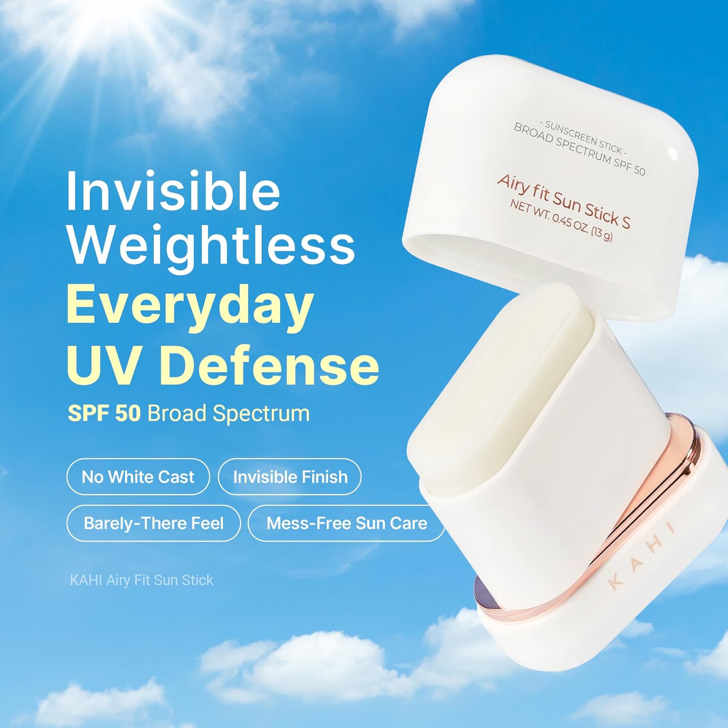 Thumbnail 1 de KAHI Airy Fit Sun Stick S SPF 50+ Triple-Functional Face Sunscreen Stick (Broad Spectrum)