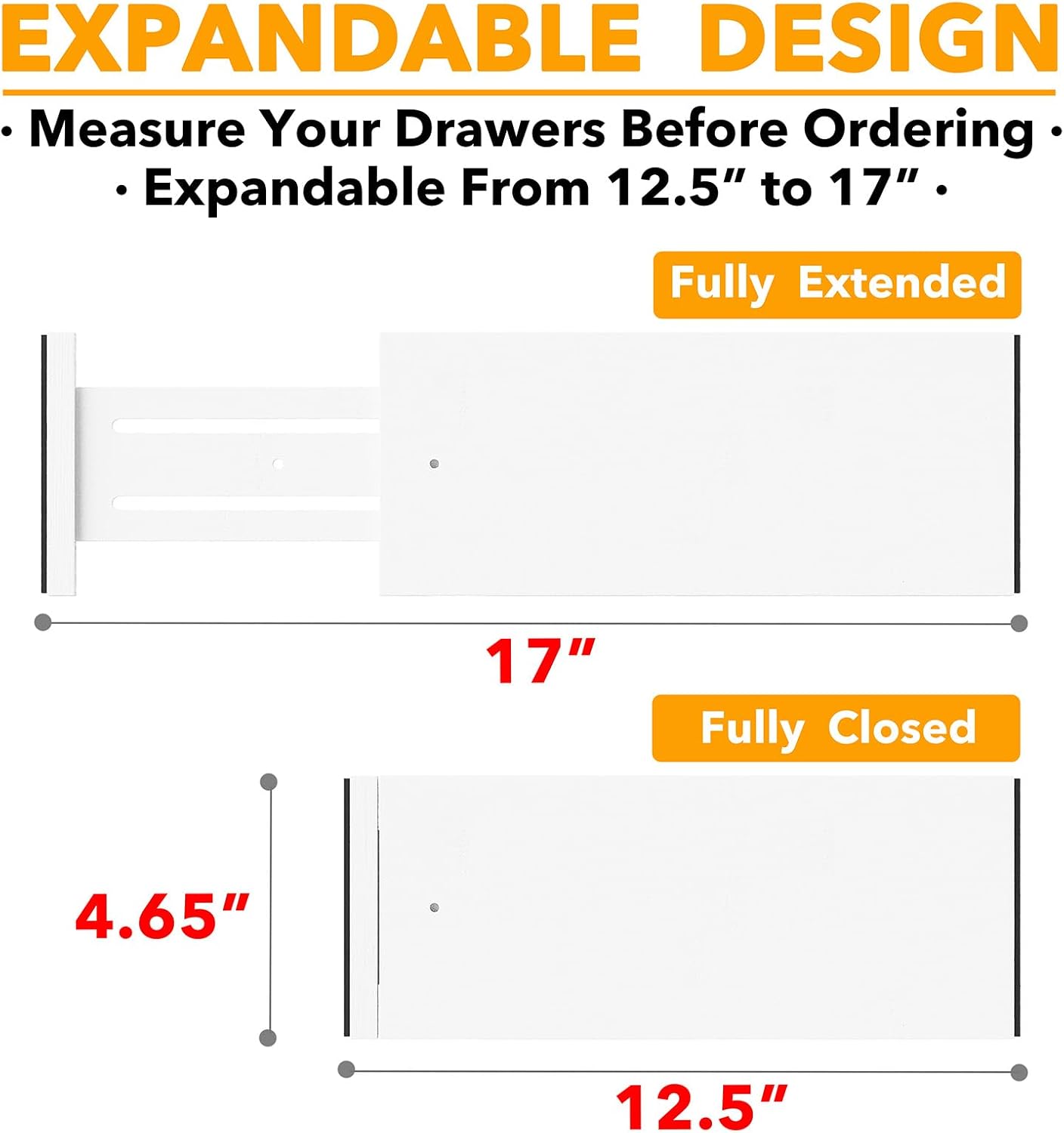 Detalle de SpaceAid 14ZZB-62ZG-6SW Bamboo Drawer Dividers, 6-Pack, 12.5–17 in.