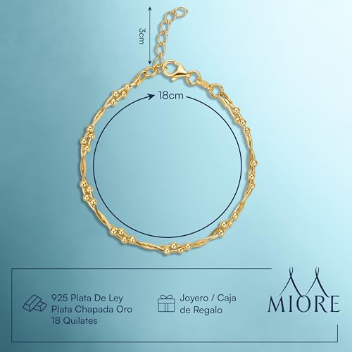 Detalle 2 de MIORE Pulsera Plata 925 chapada 21 cm 💍