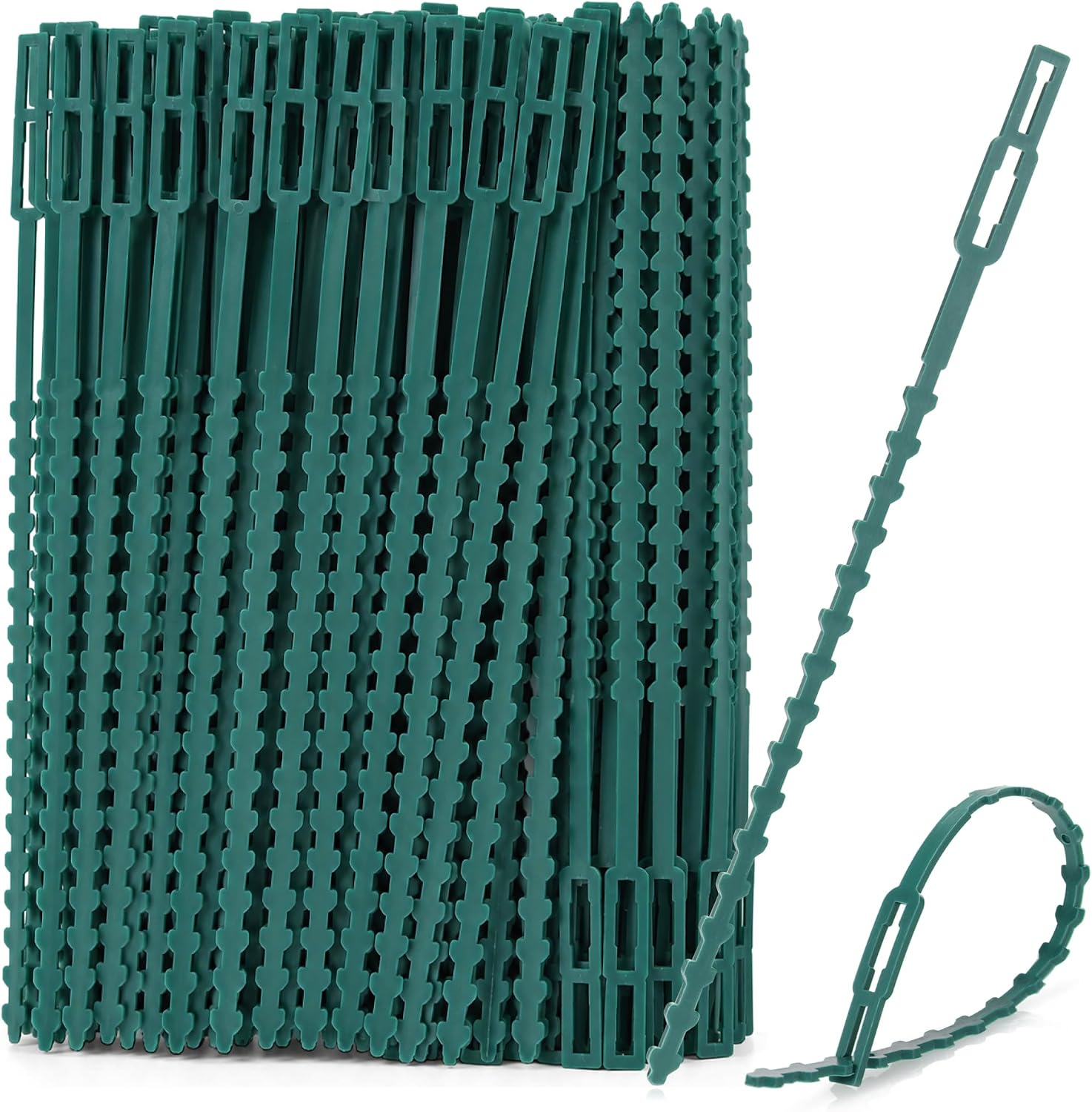 Detalle de COM-FOUR® 200x Filo lega piante – clip di supporto verdi, 17 cm (200 pezzi)