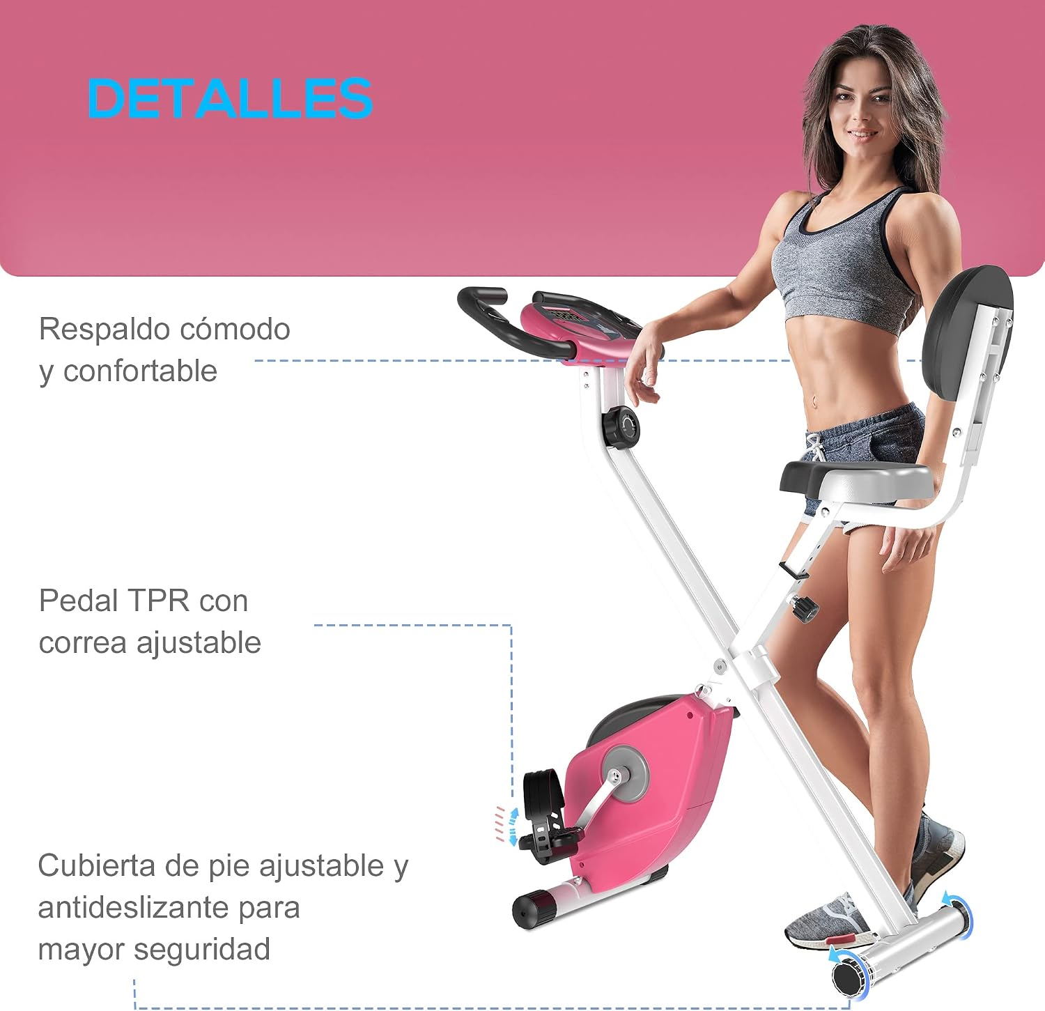 Thumbnail 6 de HOMCOM Bicicleta Estática Plegable con Respaldo 110 kg