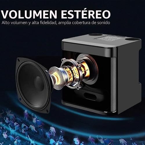 Detalle 2 de Karaoke 2 micrófonos inalámbricos con altavoz profesional de MUMUWIND