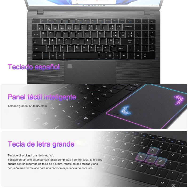 Detalle de Vanwin Intel Celeron N5095 24 GB, 512 GB SSD 15,6"