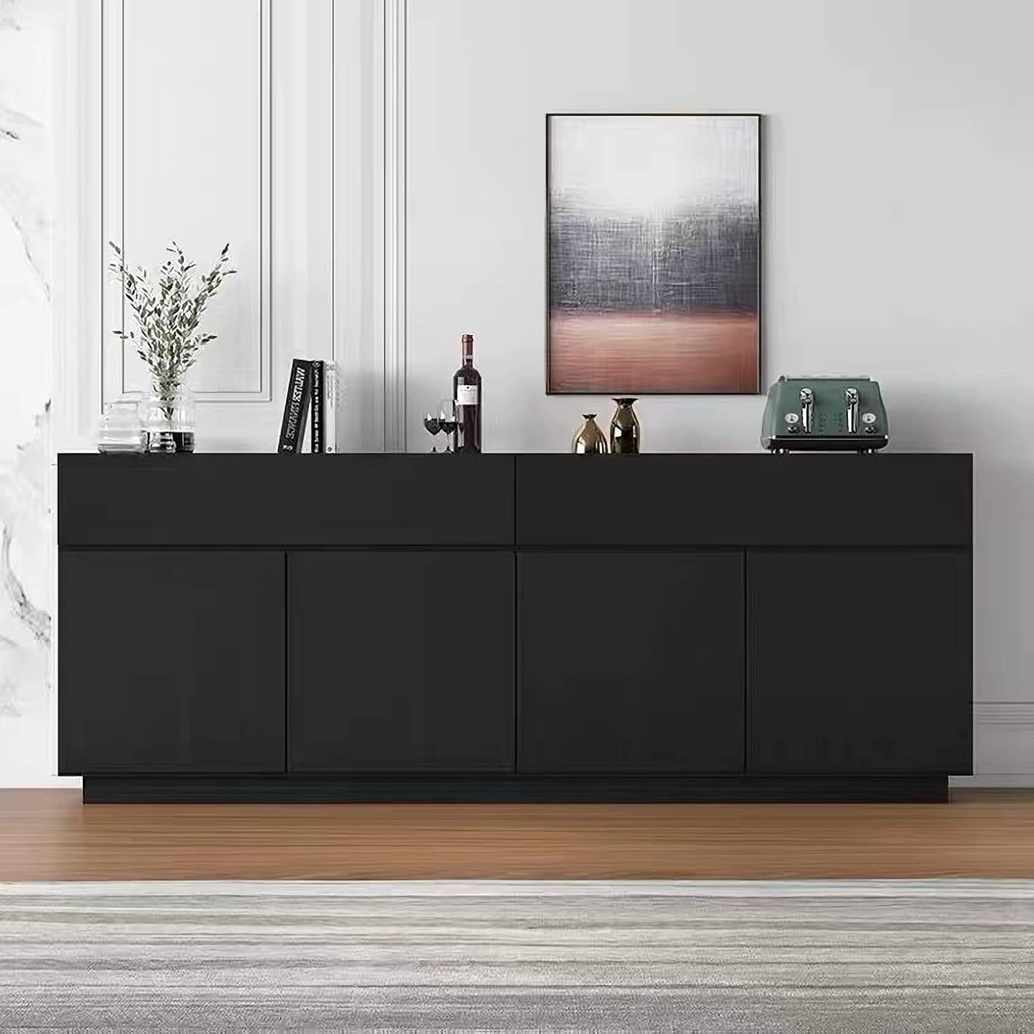 Detalle 2 de Mercoy 40cm x 300cm peel and stick wallpaper (black self-adhesive) for walls, furniture & cabinets