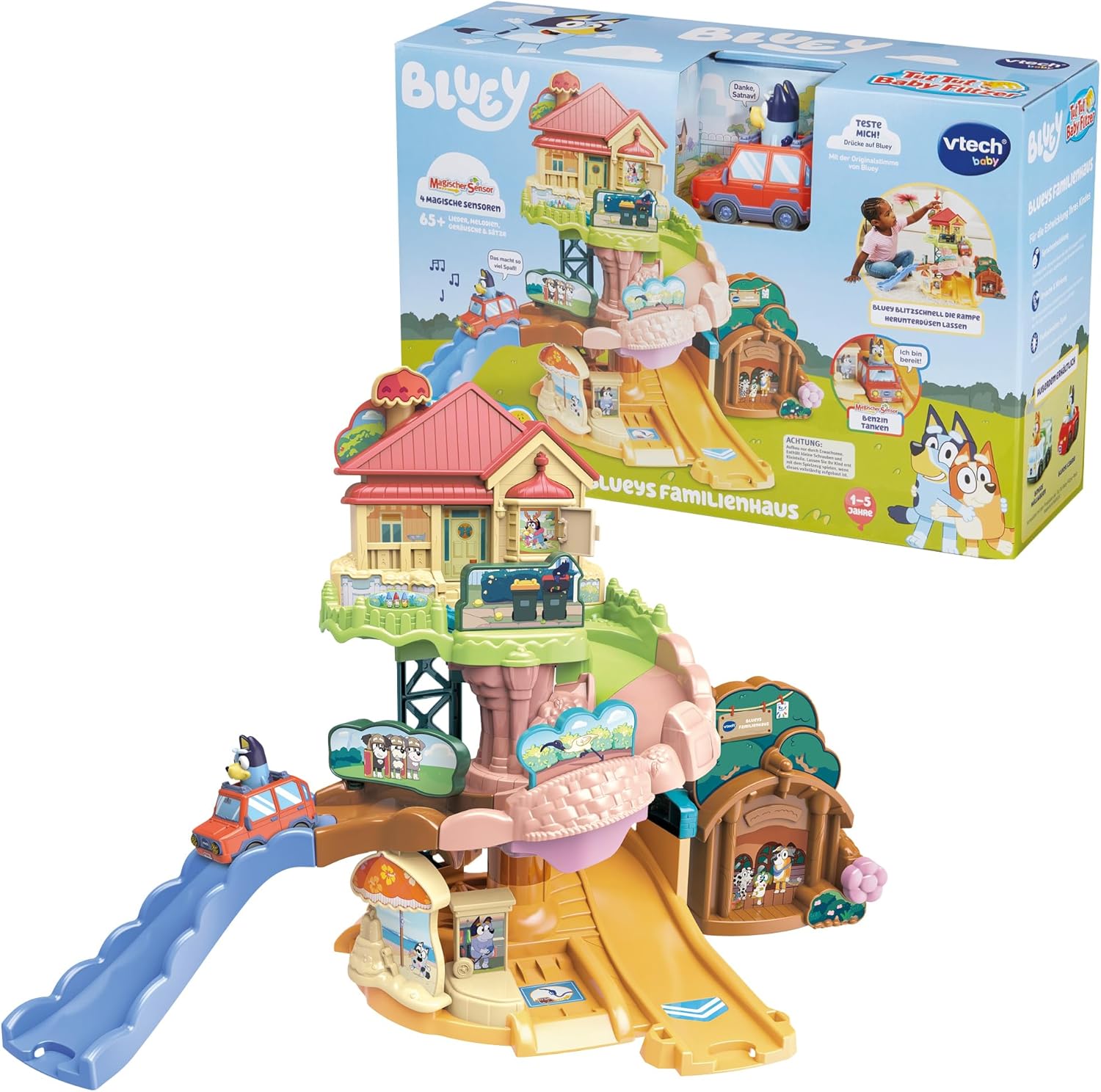 Detalle de VTech Tut Tut Baby Flitzer – Blueys Familienhaus: Interaktives Spielset für 1–5-Jährige